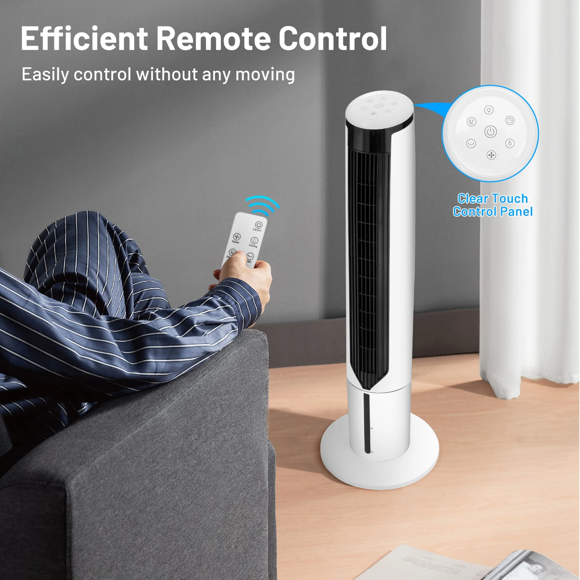 Gymax 41'' Tower Fan 3 in 1 Evaporative Air Cooler Humidifier w/ Remote Control - Image 4