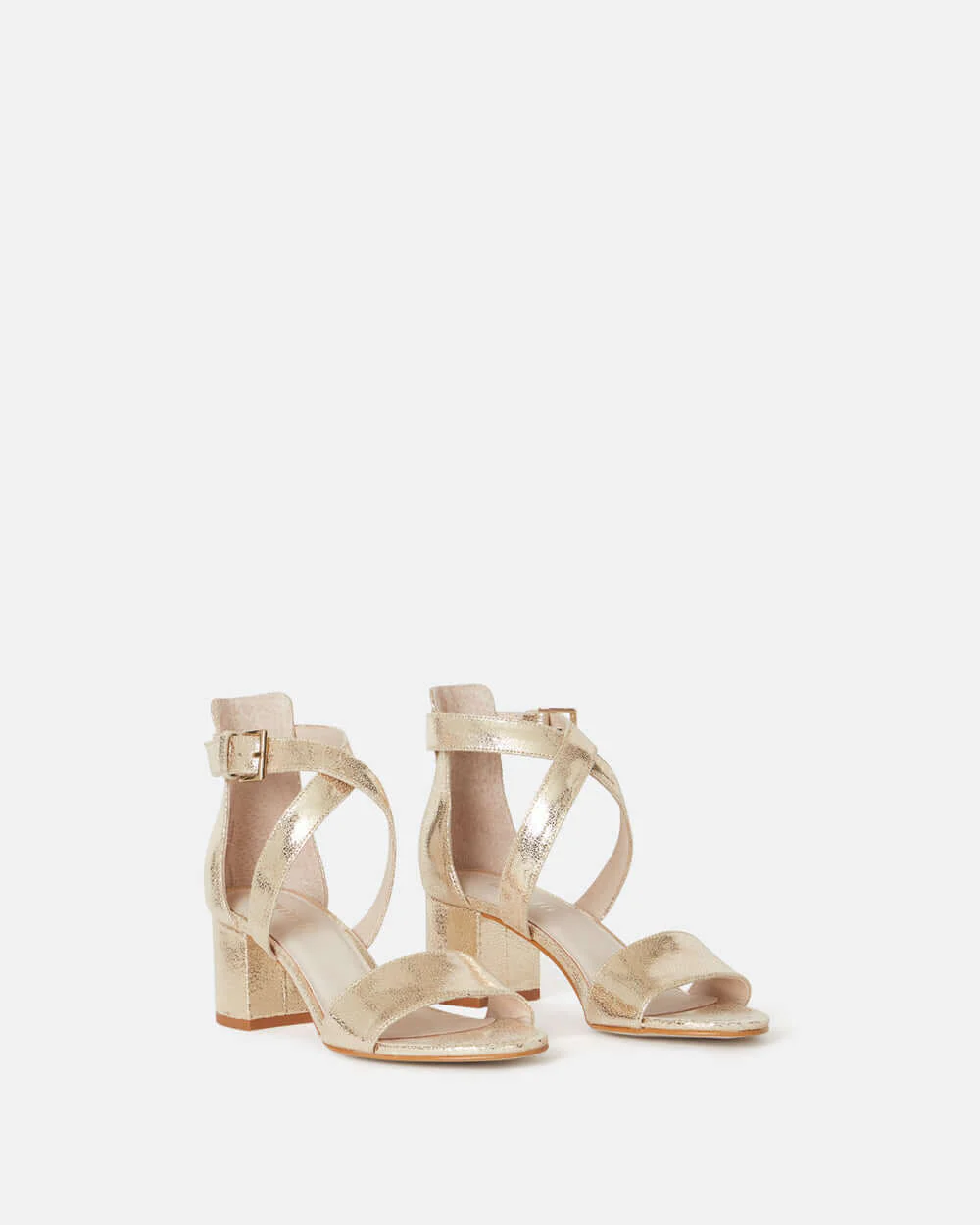 SANDALES KASSI/MET PLATINE - Sandales à talons en cuir