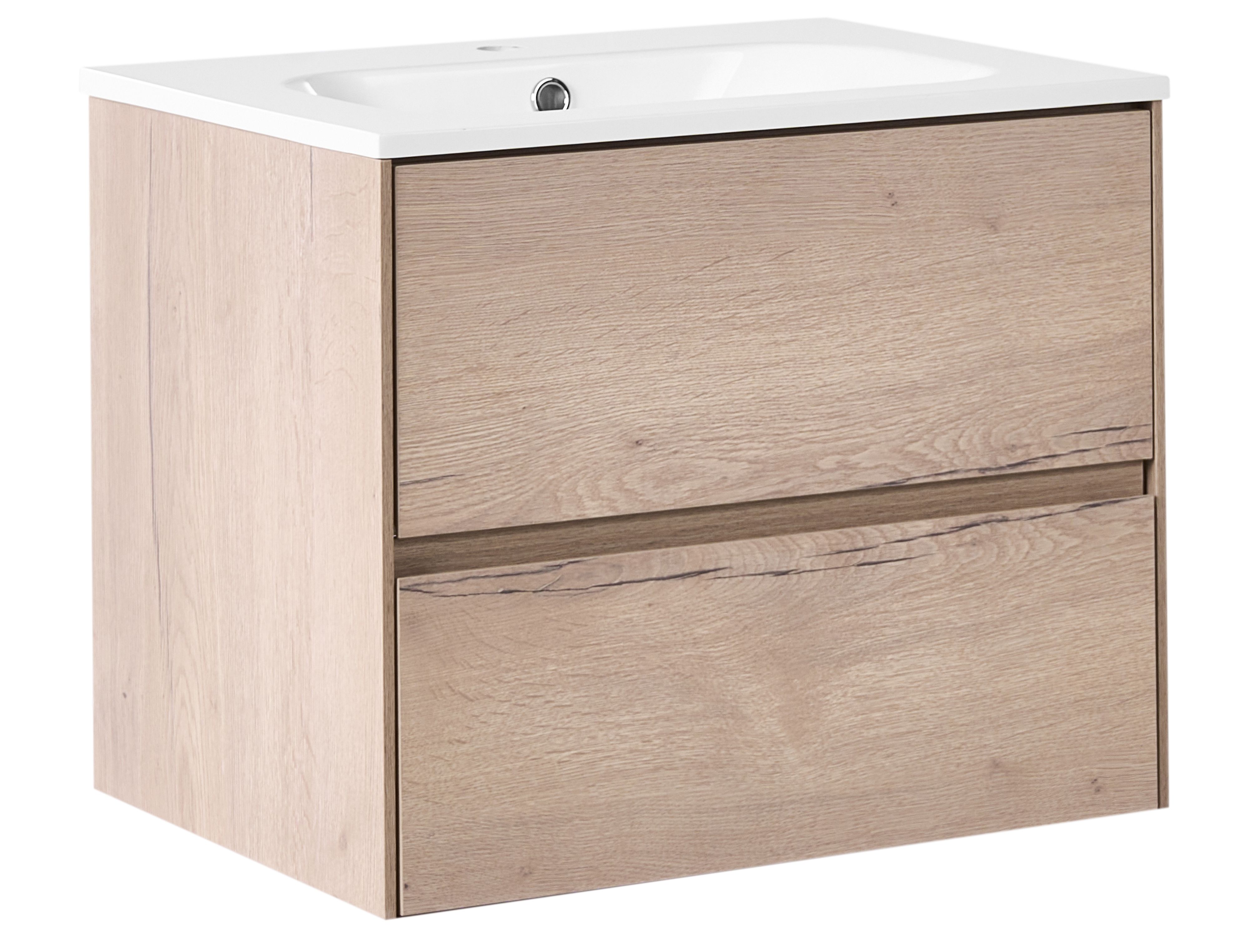 Wall Mounted Vanity Unit with Basin VITA Light Brown