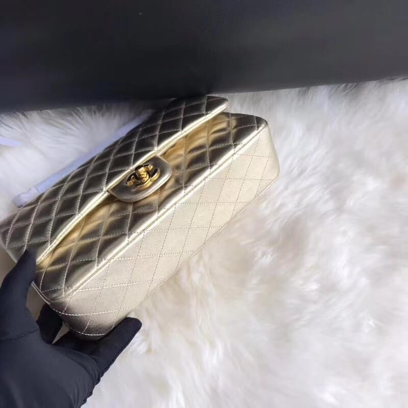 Replica Chanel 1112 Gold Medium Size 2.55 Lambskin Leather Flap Bag1:1High-quality replica