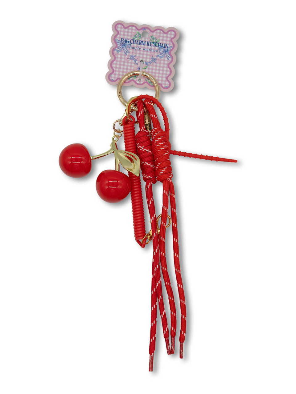 0126-BAG-CHARM-FRUIT-RED - Simply Southern Outlet