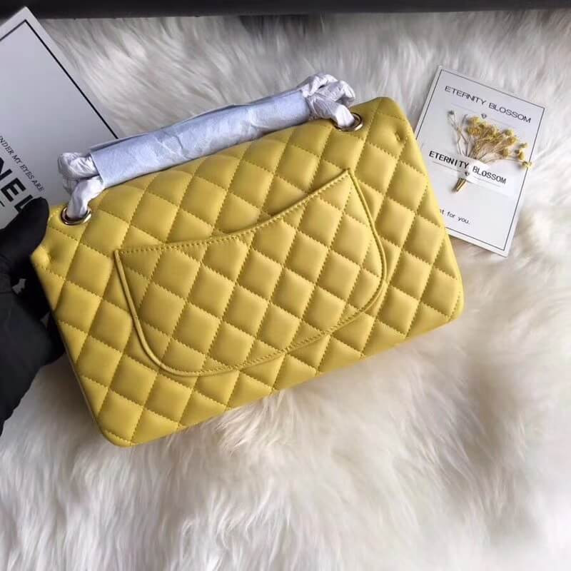 Replica Chanel 1112 Yellow Medium Size 2.55 Lambskin Leather Flap Bag1:1High-quality replica