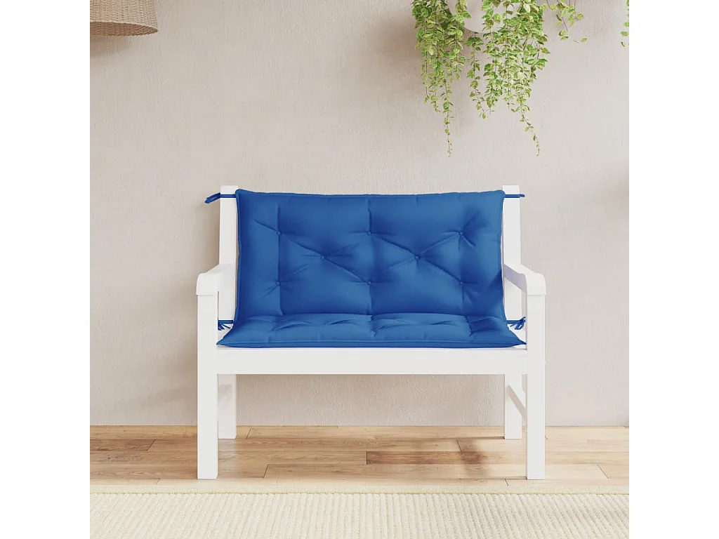 Coussins de banc de jardin lot de 2 bleu royal tissu oxford