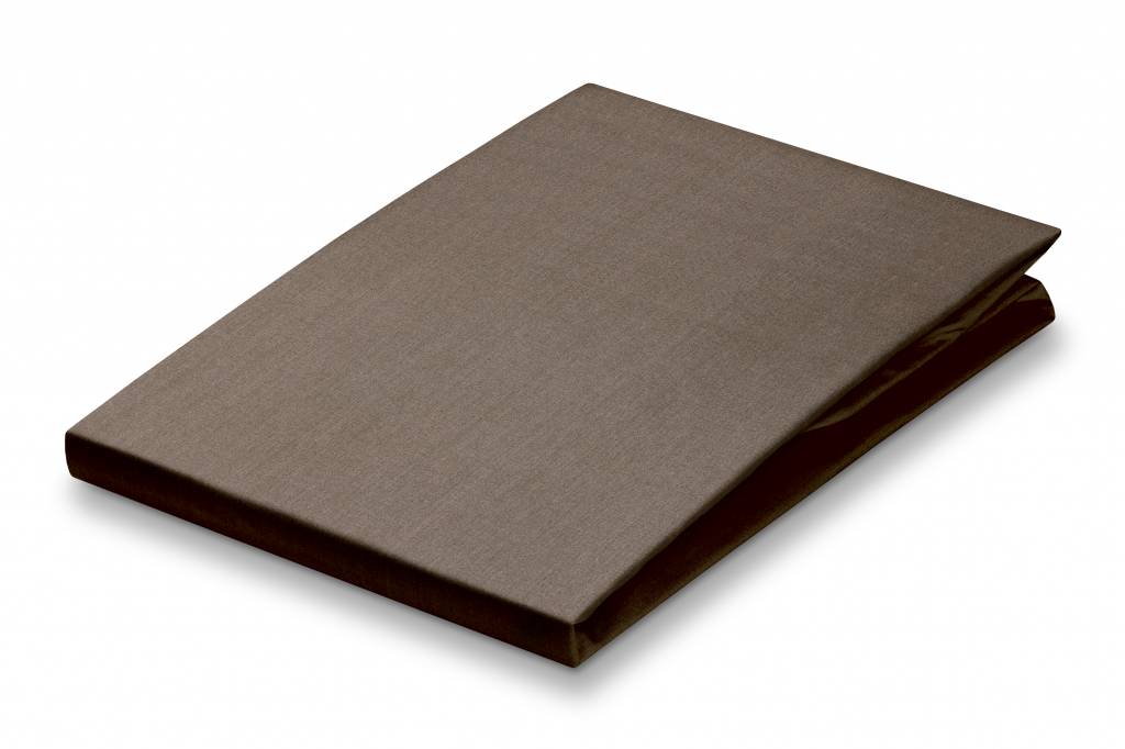 Percale Hoeslaken Taupe   180 x 210 cm   Bruin   Katoen