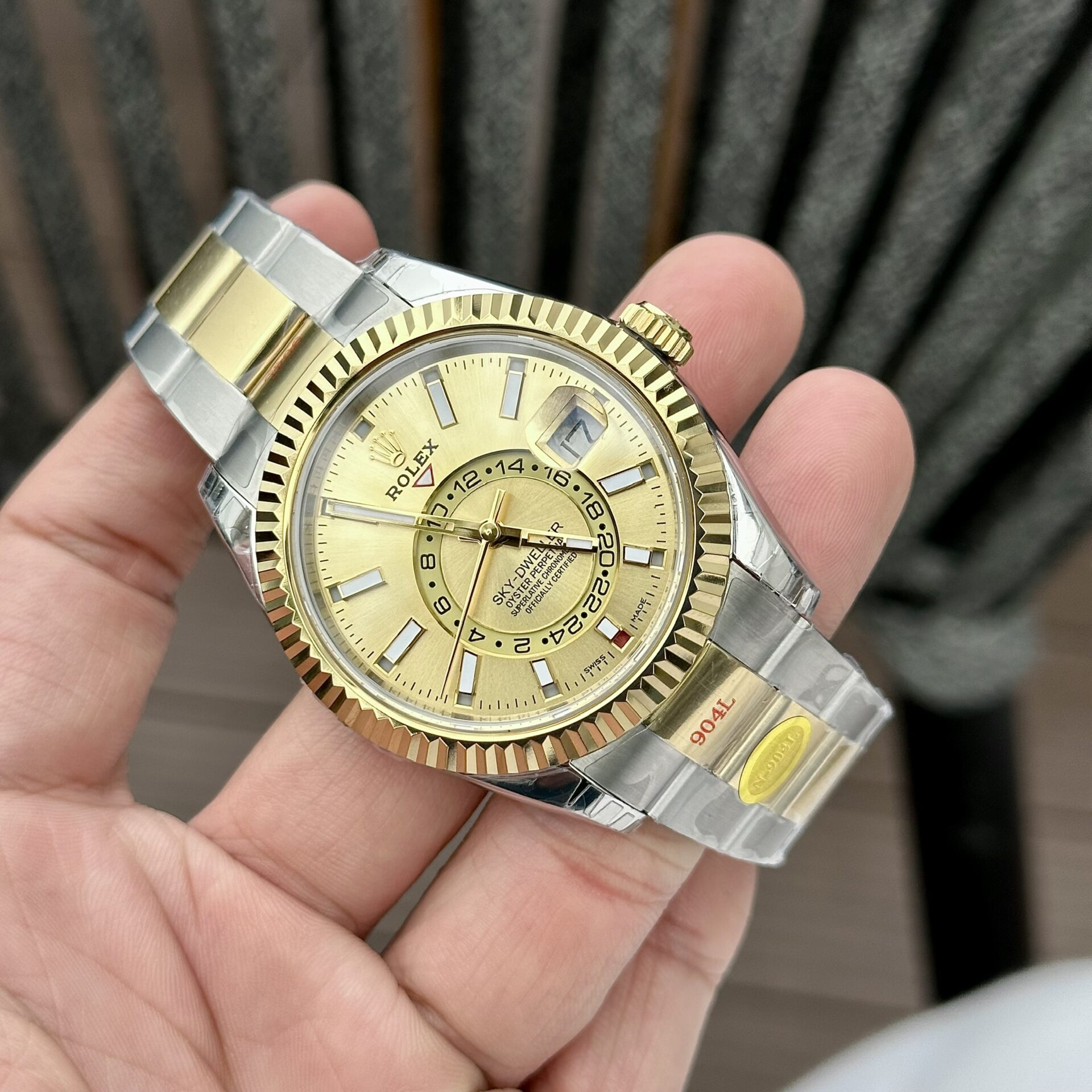 Rolex Sky-Dweller Replica Watch Demi Gold N Factory 41mm - Elite Watch Atelier