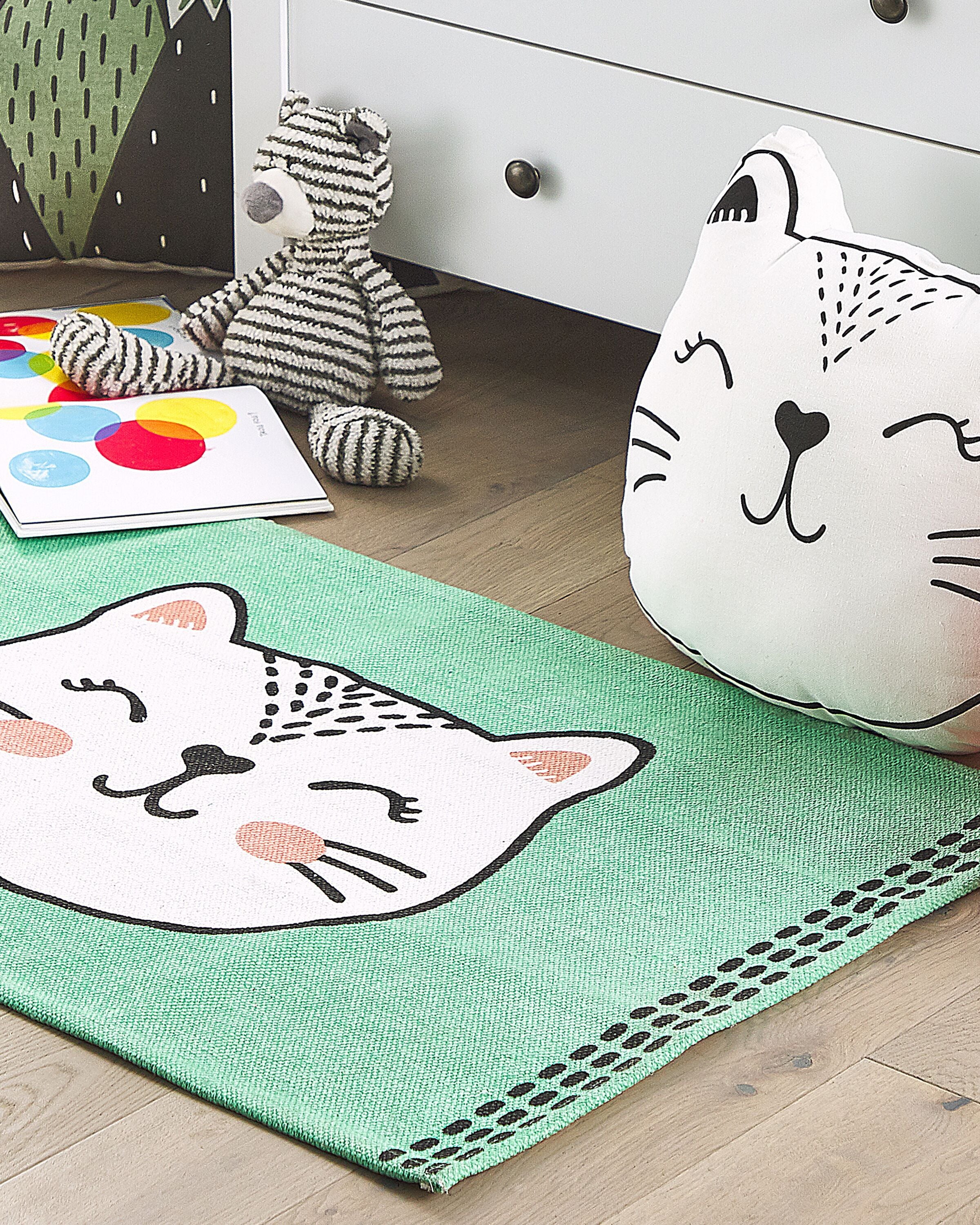 Kids Rug HOWRAH Light Green 60 x 90 cm Cotton