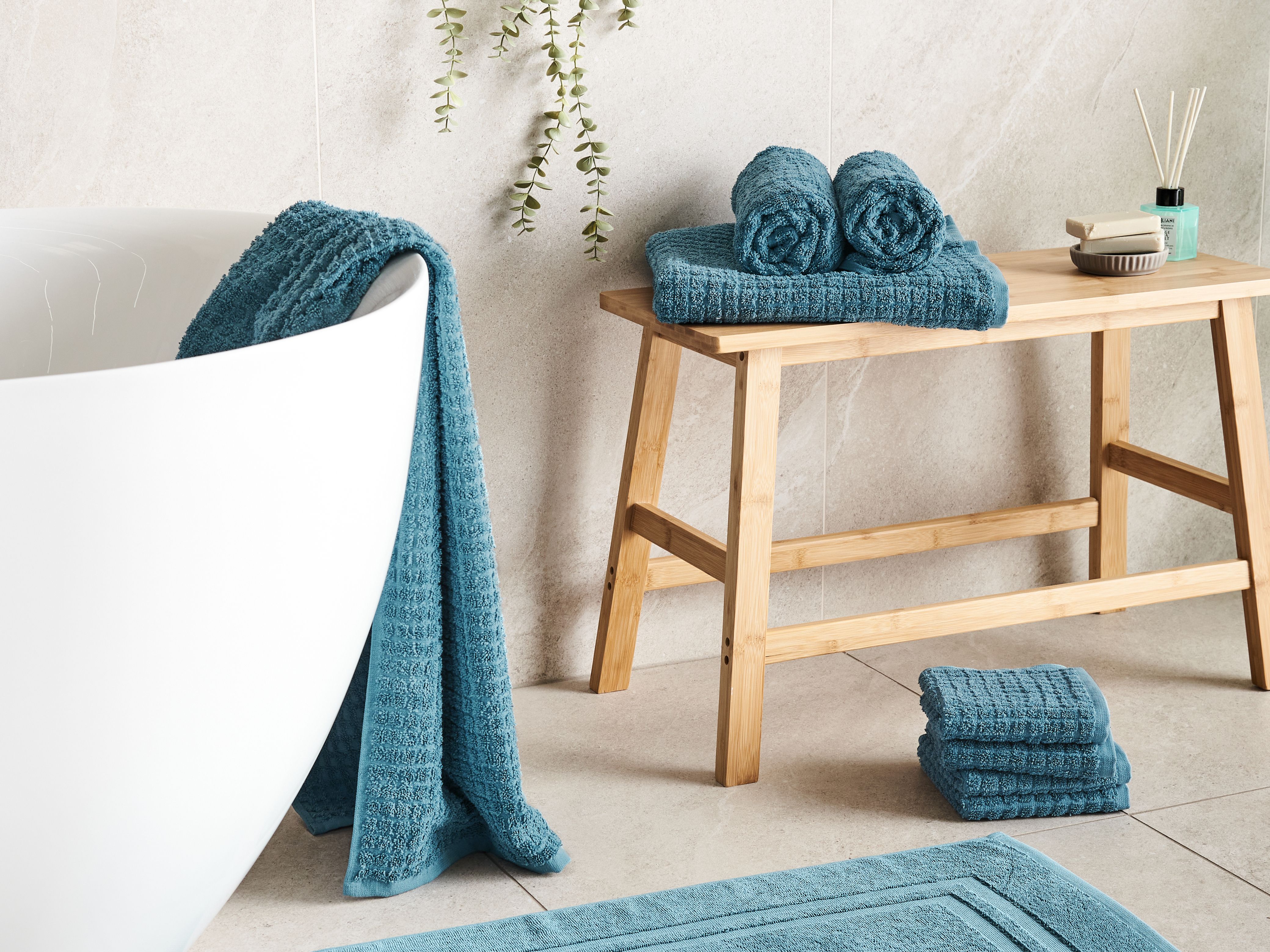 Set of 9 Towels ATAI Cotton Blue
