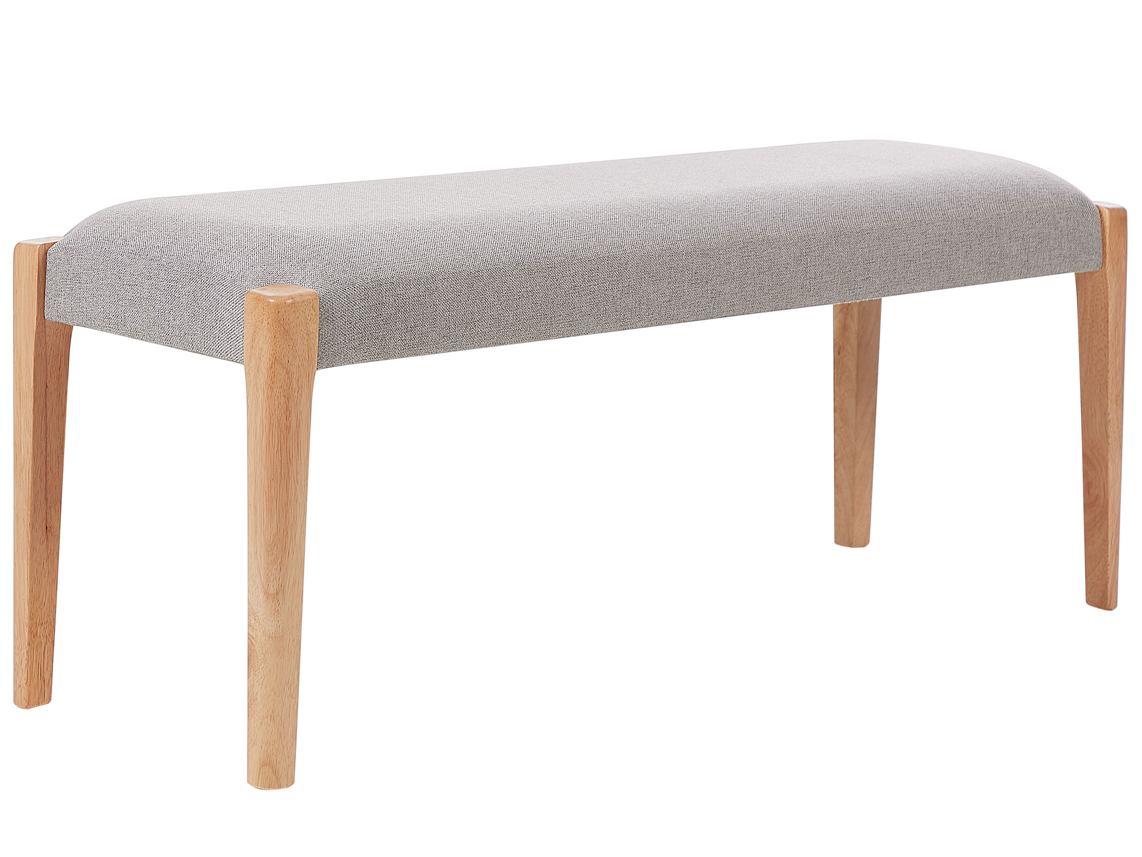 Upholstered Bench ELYRIA Fabric Light Brown/ Grey