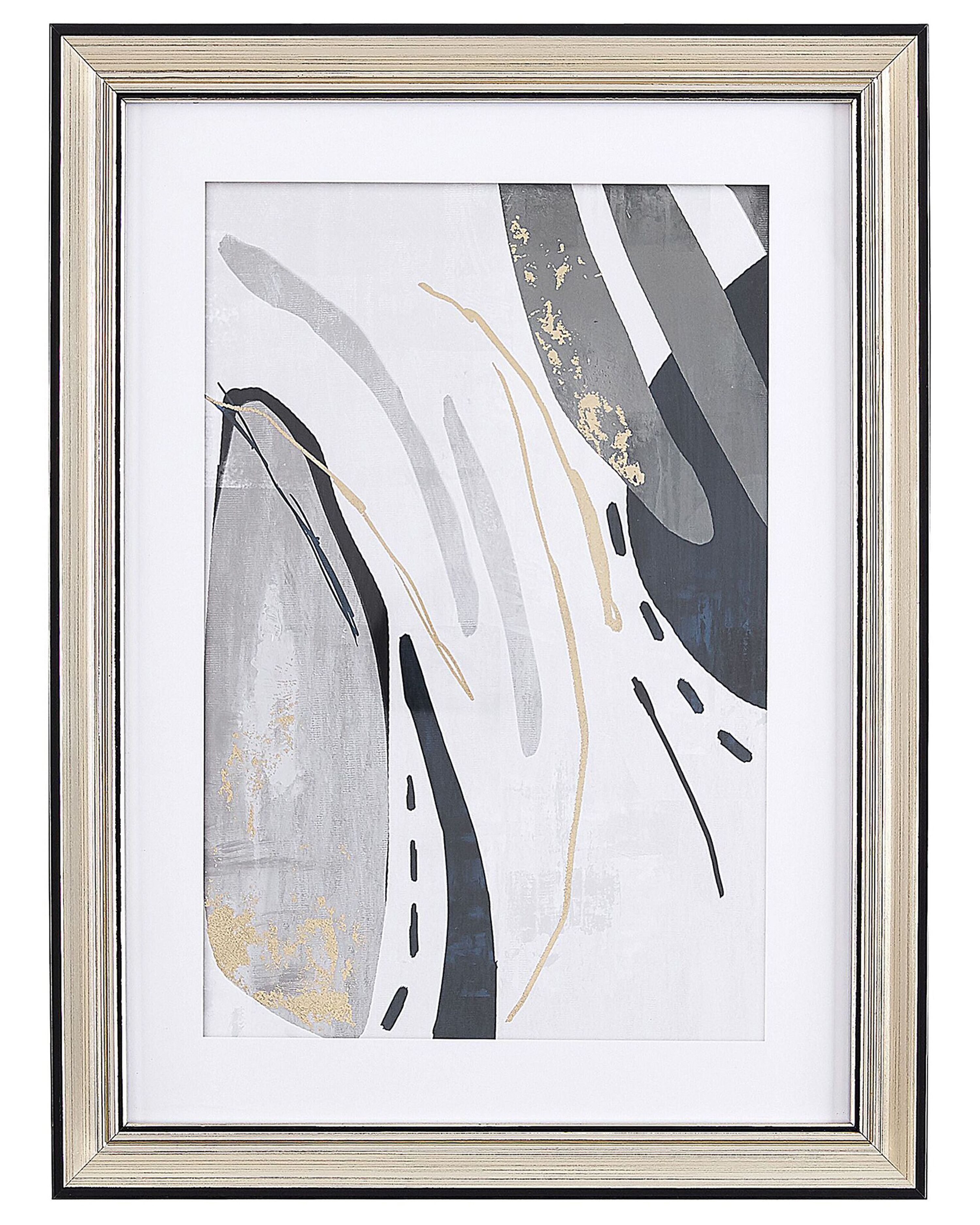 Framed Wall Print HIDMO Abstract Motif 30 x 40 cm Grey