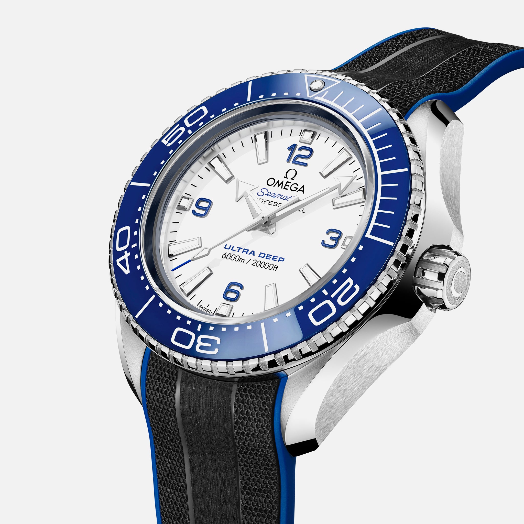 Seamaster Planet Ocean Ultra Deep Professional 6000M Co-Axial Master Chronometer 45.5mm White Dial On Rubber Strap(1:1 replica) - Top club