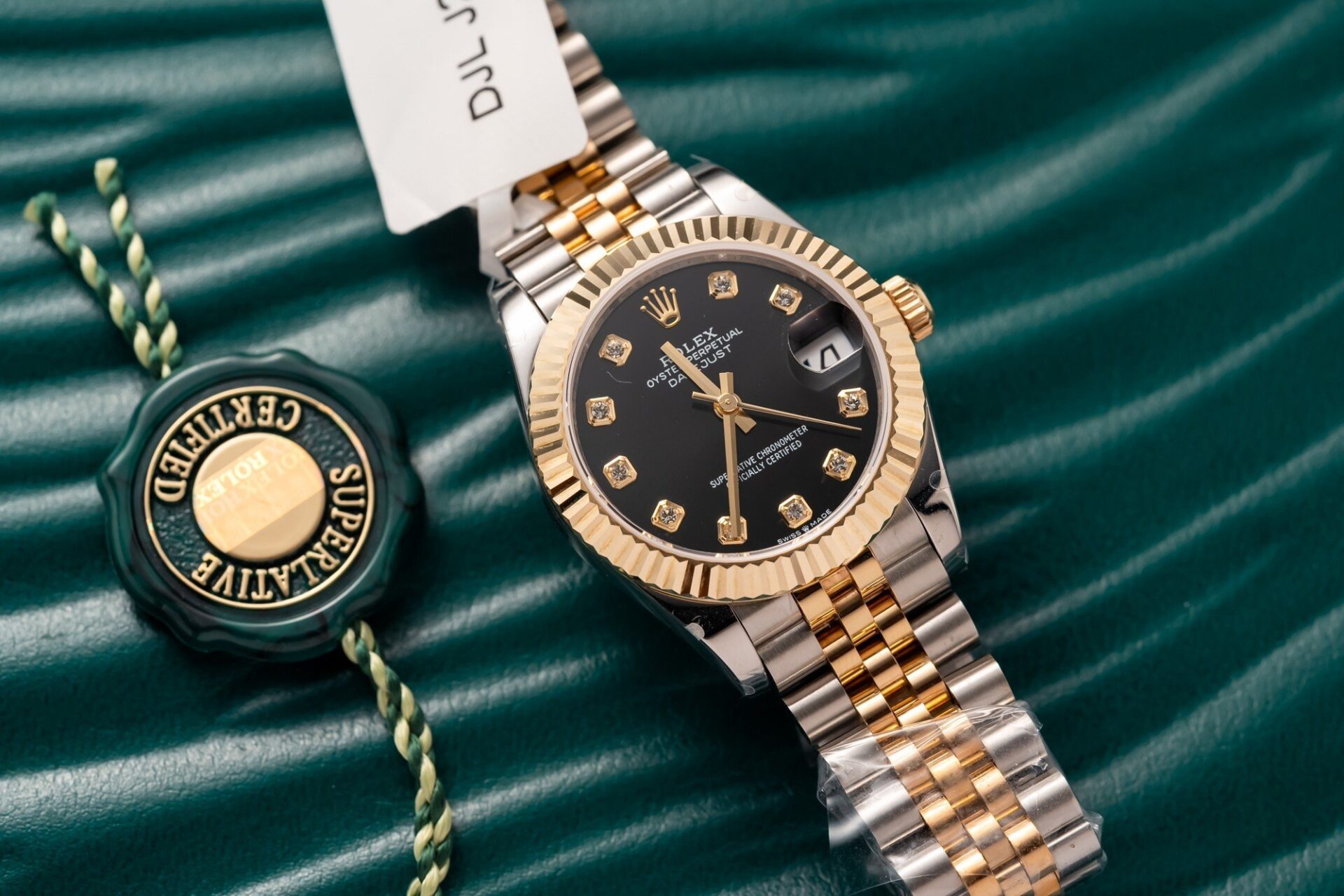 Rolex Best Replica Watches DateJust Gold Wrapped Black Dial 31mm - Elite Watch Atelier