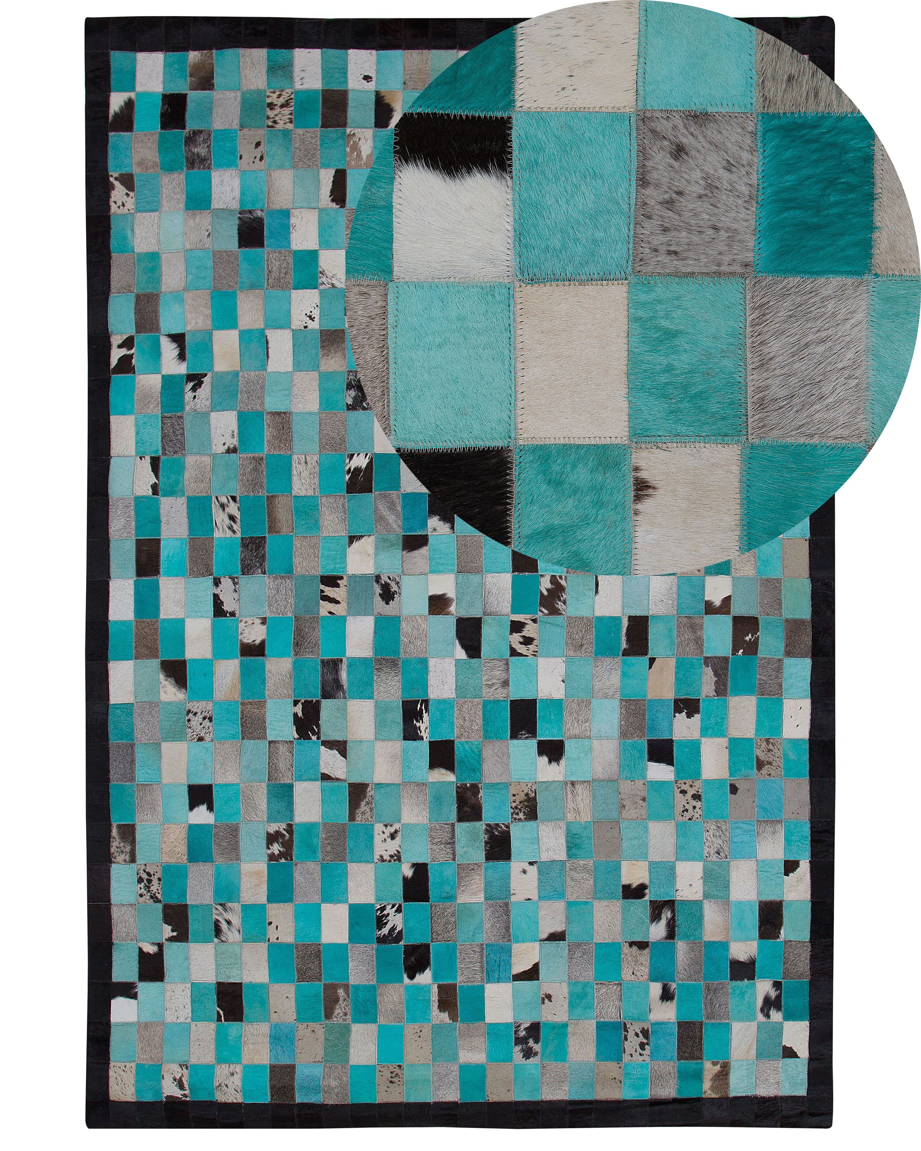 Rug NIKFER Turquoise 160 x 230 cm Leather