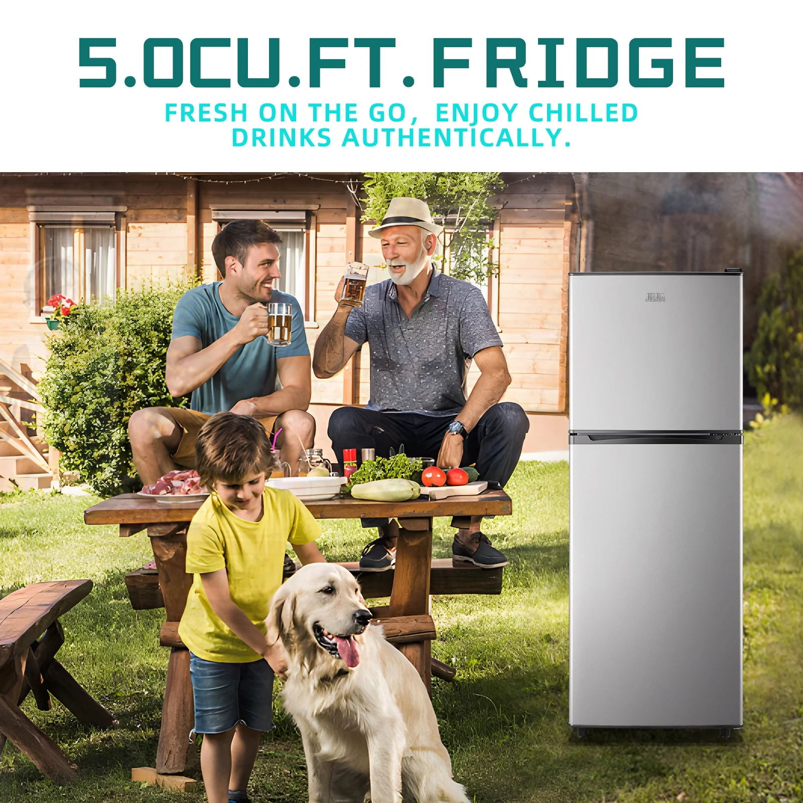 JIEJIA 5.0 Cu.Ft Apartment Size Refrigerators with Separate Freezer, 2 Door Refrigerator, Small Fridge with Freezer, Gray - Image 22