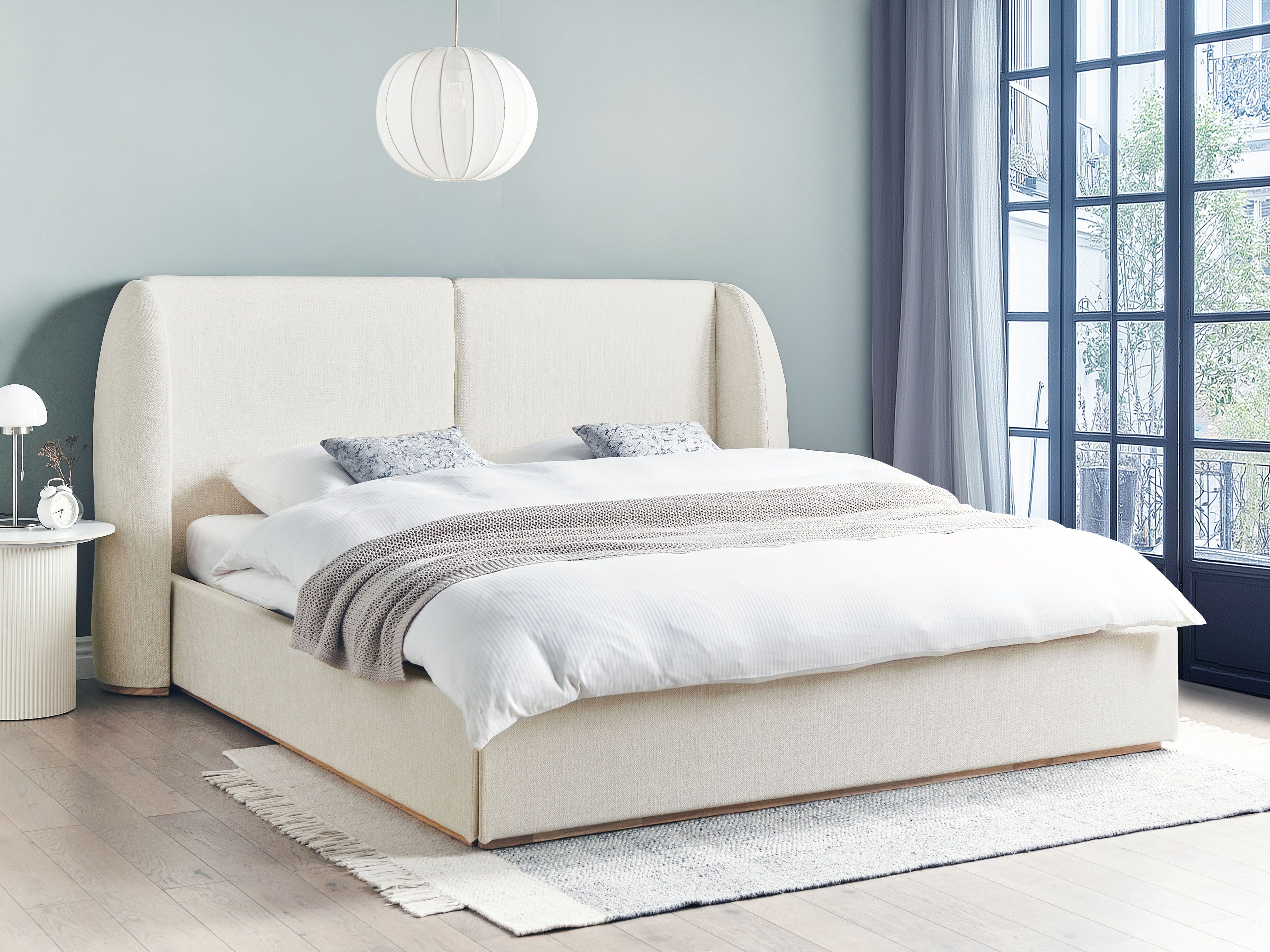 Ottoman Bed Fabric MONESTIER 180 x 200 cm (EU Super King) Off-White