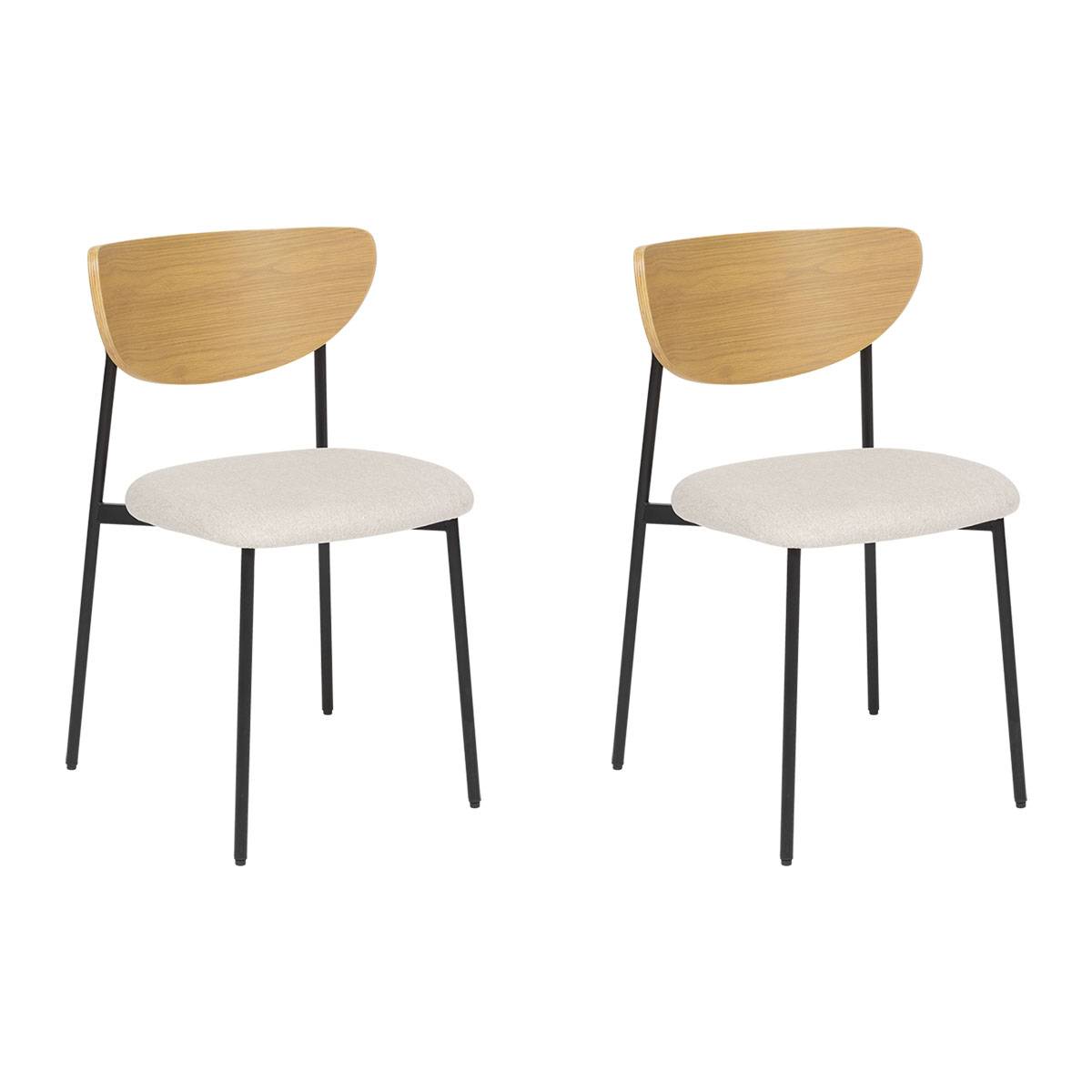 Set of 2 chairs "Jaisa" Beige, 1 seat