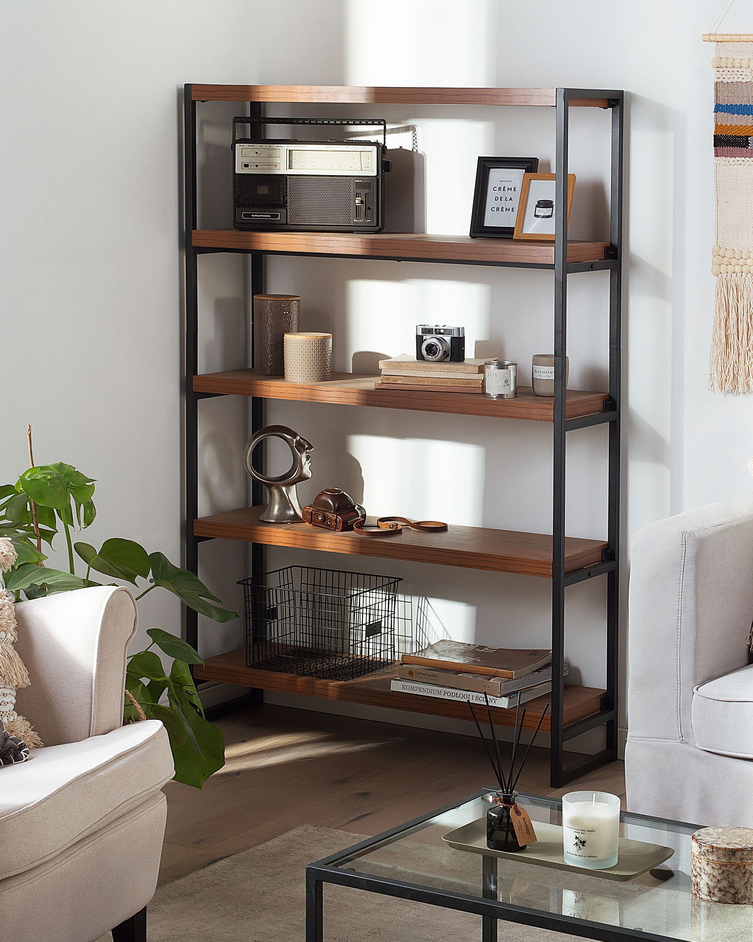 4 Tier Shelving Unit TIFTON 155 cm Dark Brown