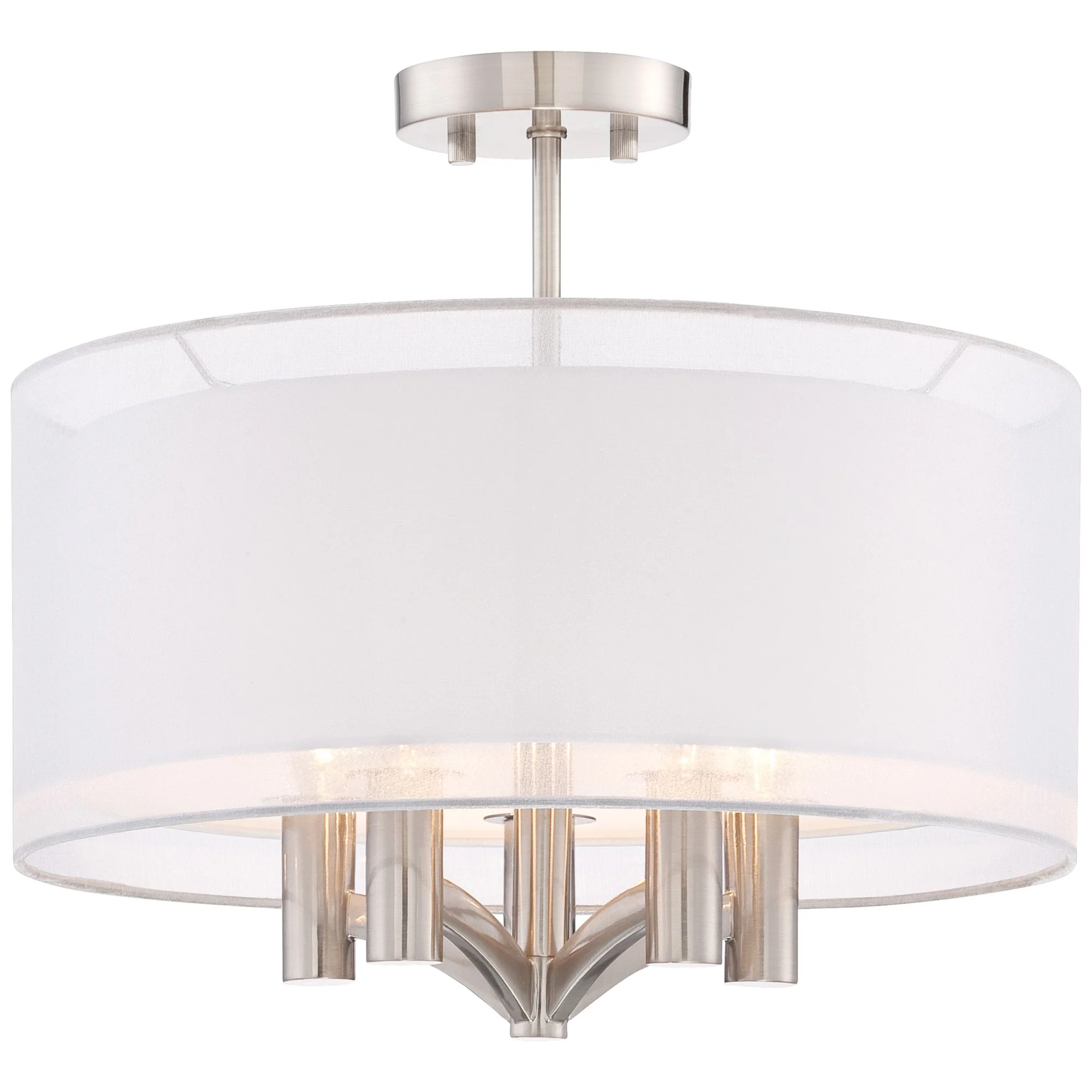 Possini Euro Design Modern Ceiling Light Semi Flush Mount Fixture Brushed Nickel 18