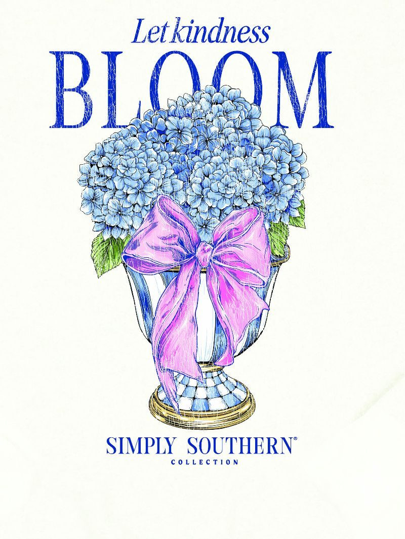 YTH-CREW-BLOOM-WHITE - Simply Southern Outlet