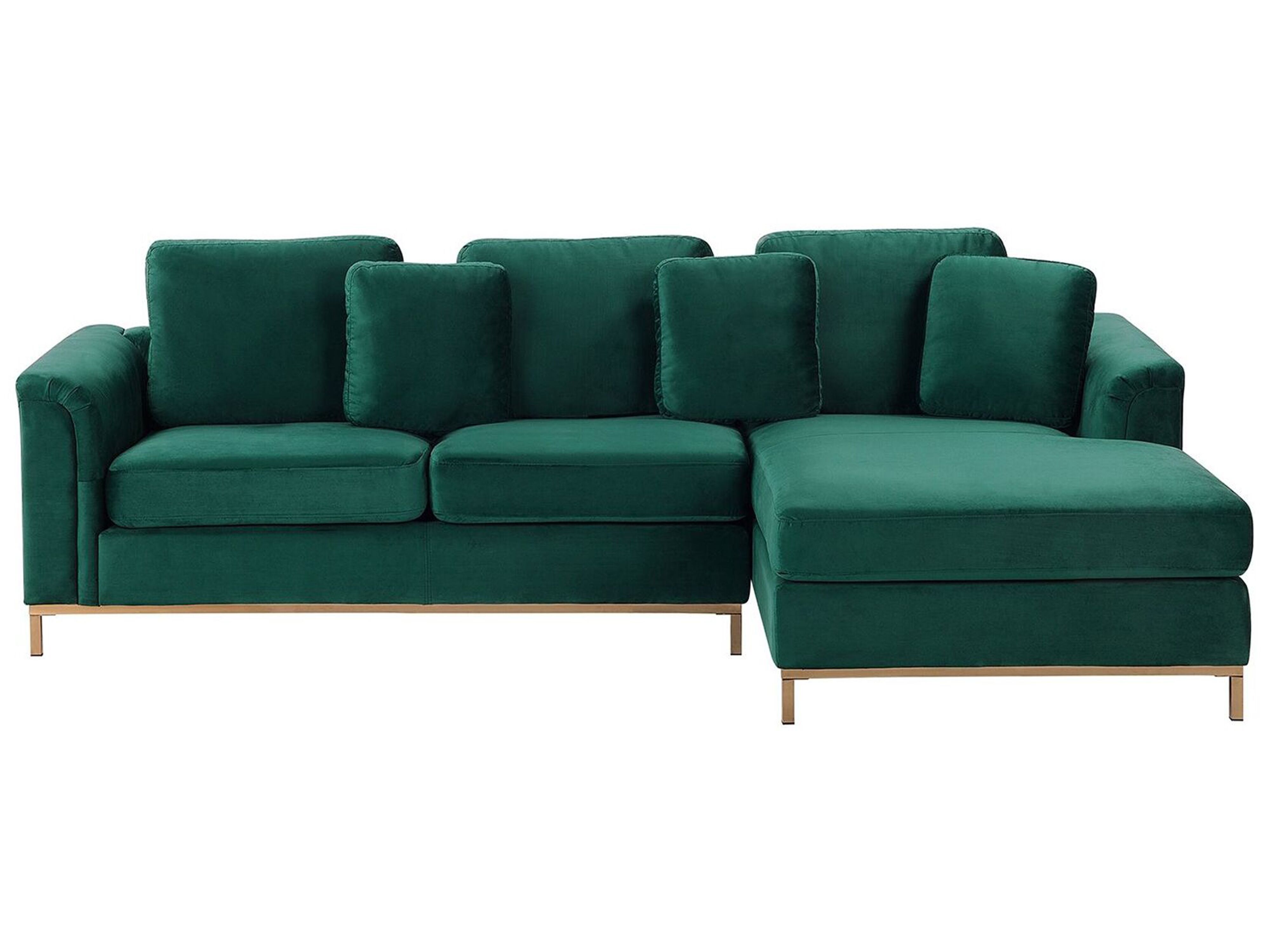 Corner Sofa 4 Seater OSLO Velvet Dark Green Left Hand