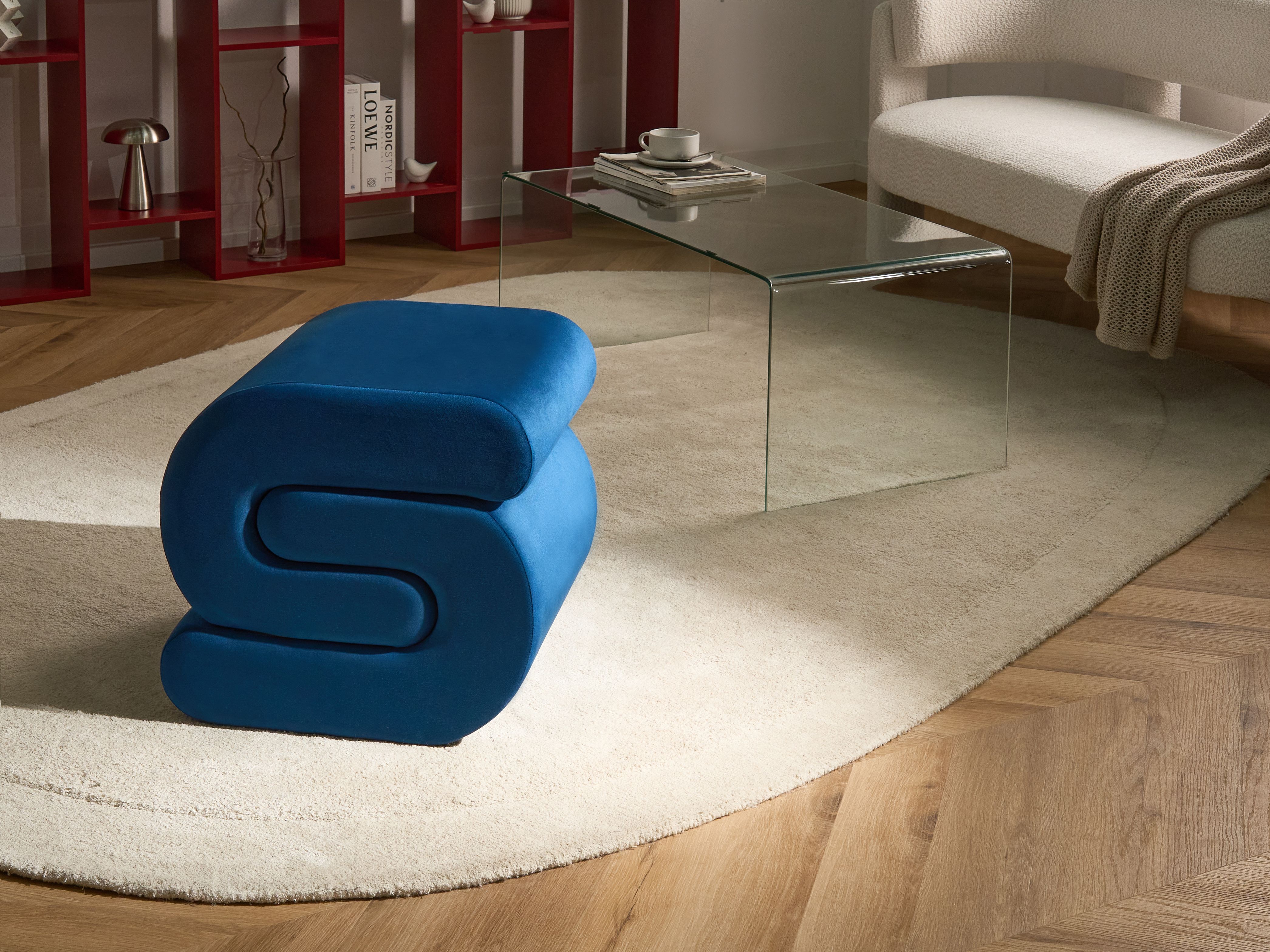 Pouffe ARCADIA Velvet Navy Blue