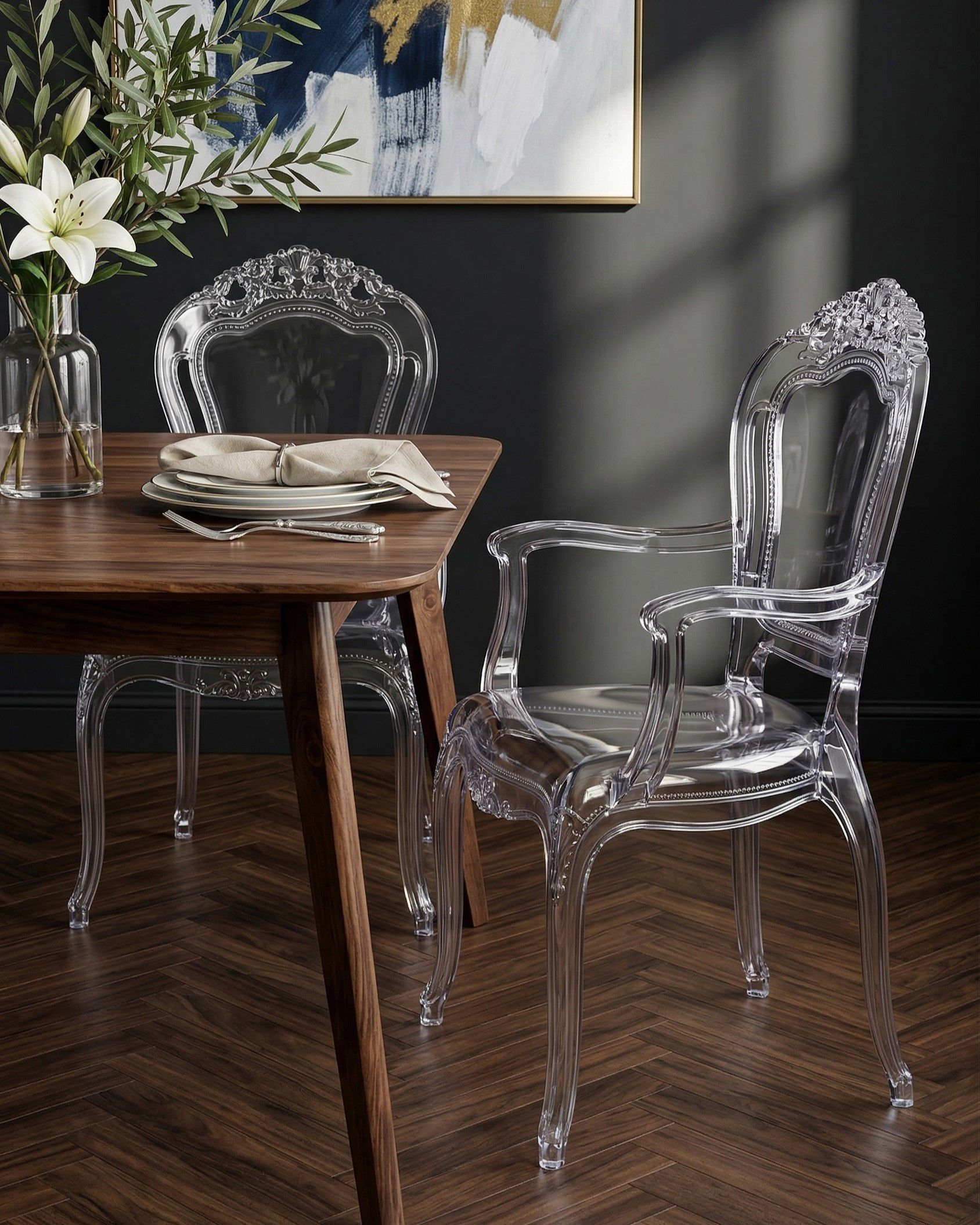 Set of 2 Dining Chairs VERMONT Transparent