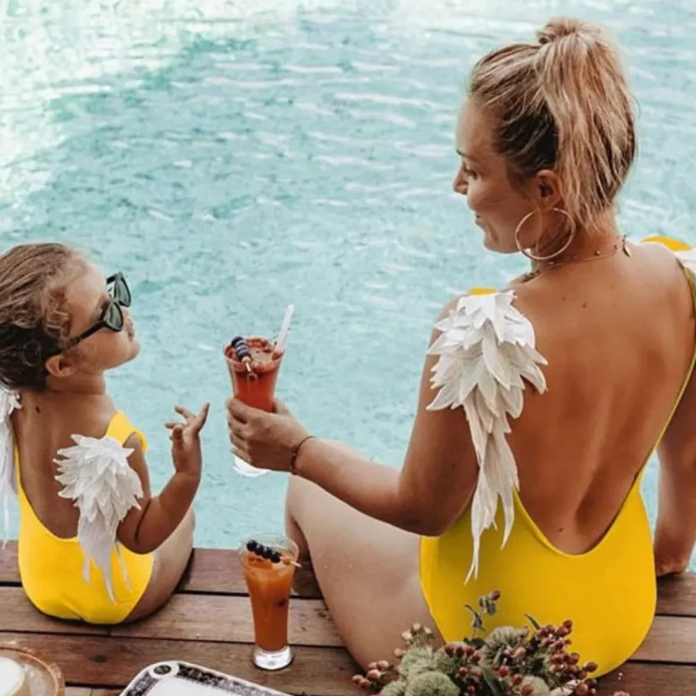 Backless Wide Strap Parent-Child Swimwear - ZKZOOK