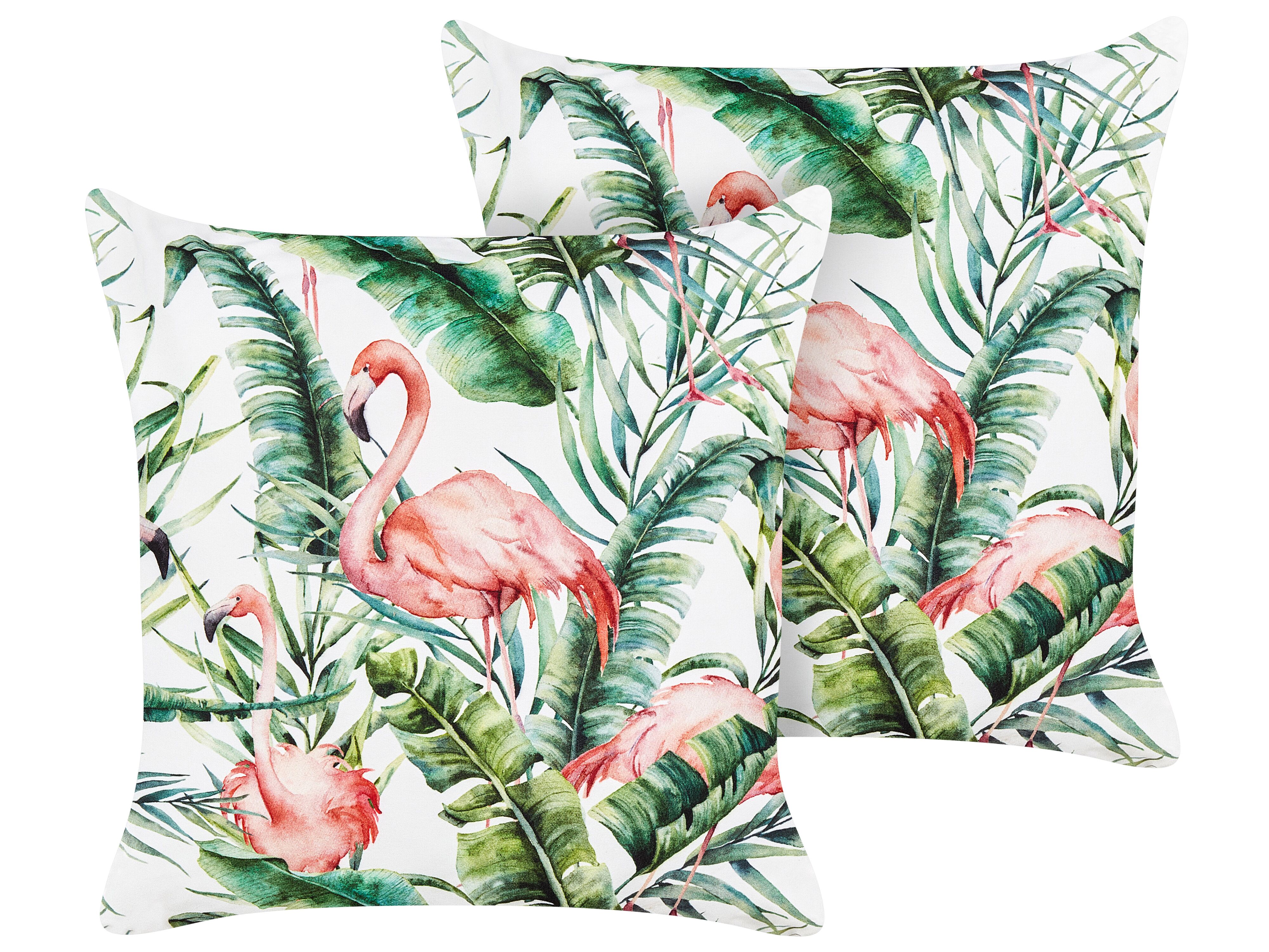 Set of 2 Outdoor Cushions ELLERA Animal Pattern 45 x 45 cm Green