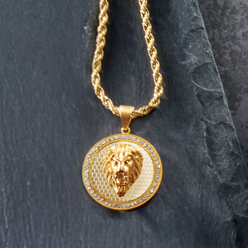 Men's Majesty Lion of Judah Goldtone Pendant - MIDNIGHT VELVET CATALOG