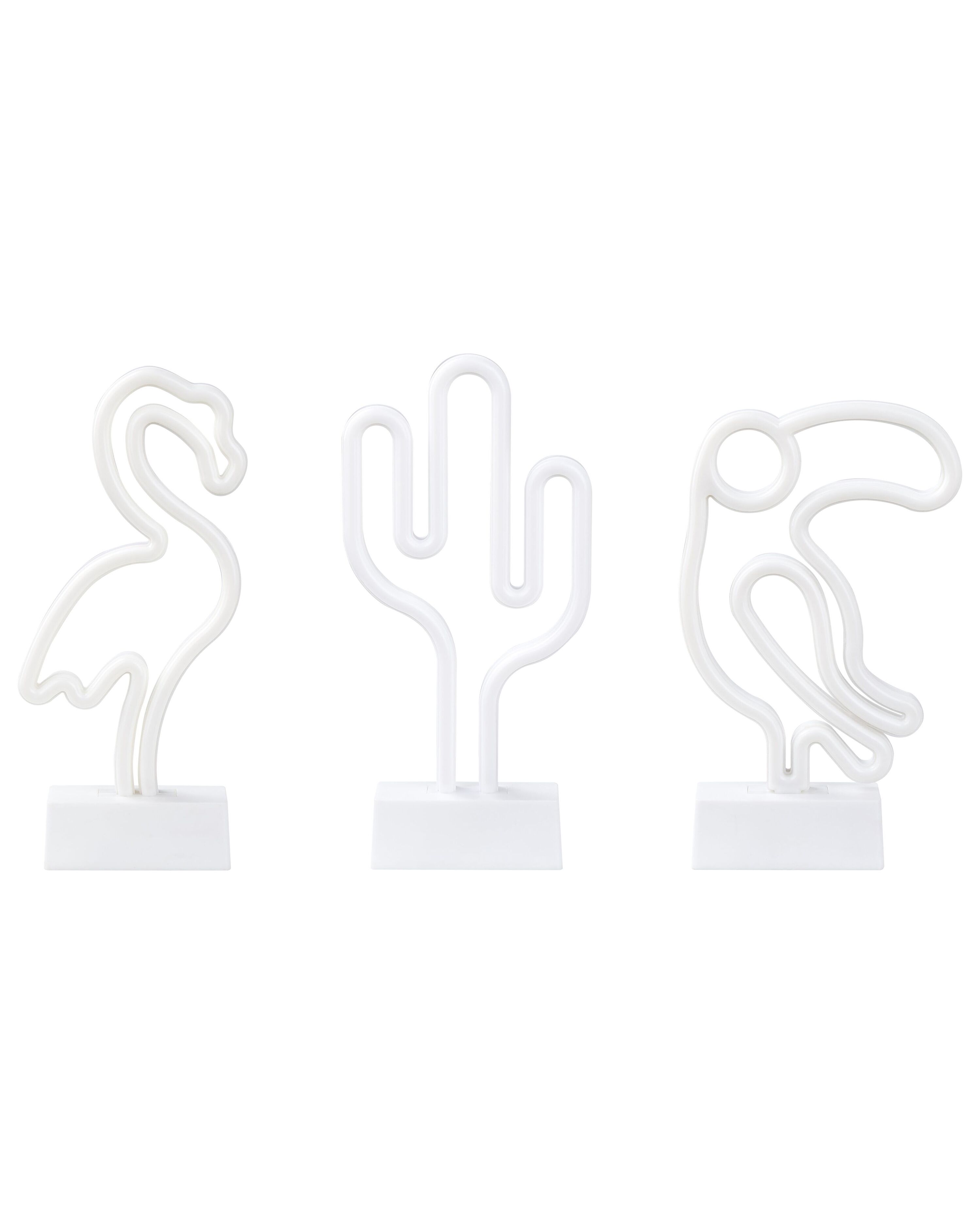 Set of 3 Neon LED Signs MABEL Multicolour