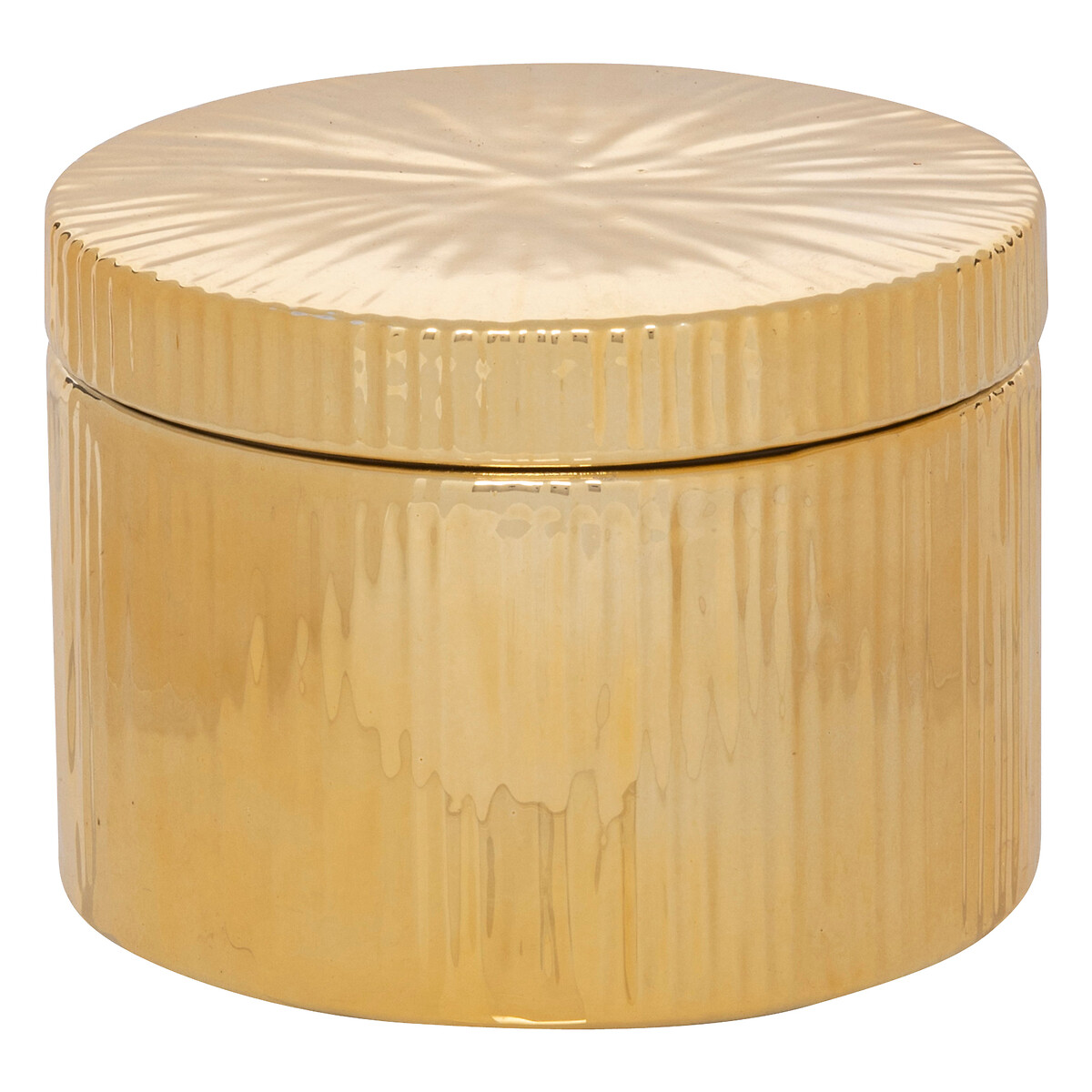 Ceramic box "Autmone" Gilt, H.9 cm