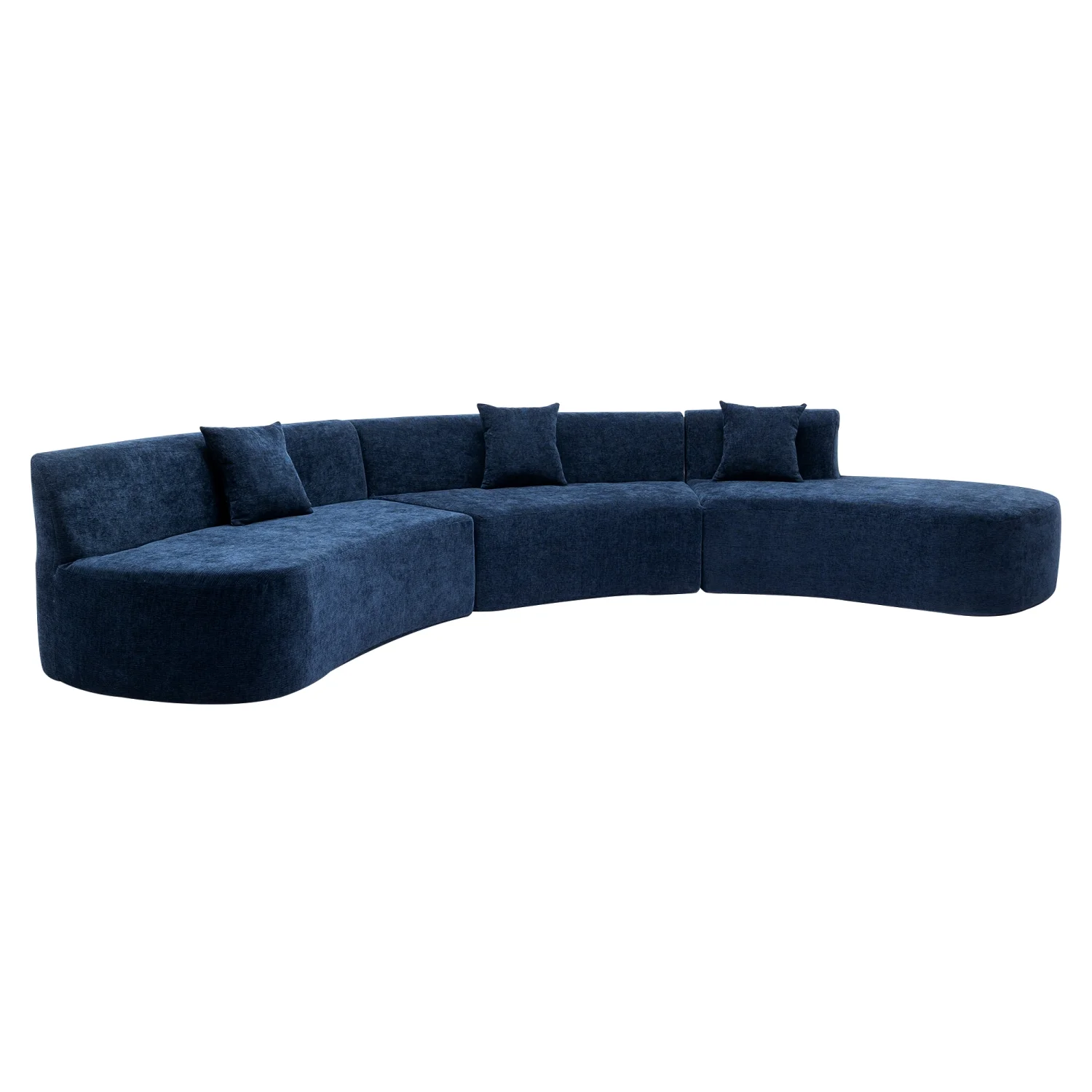 Harper & Bright Designs Modern Curved Floor Sofa Set, Modular Sectional Sponge Couch for Living Room, 2 PC Free Combination No Assembly Foam-Filled Sofa, Beige - Image 73