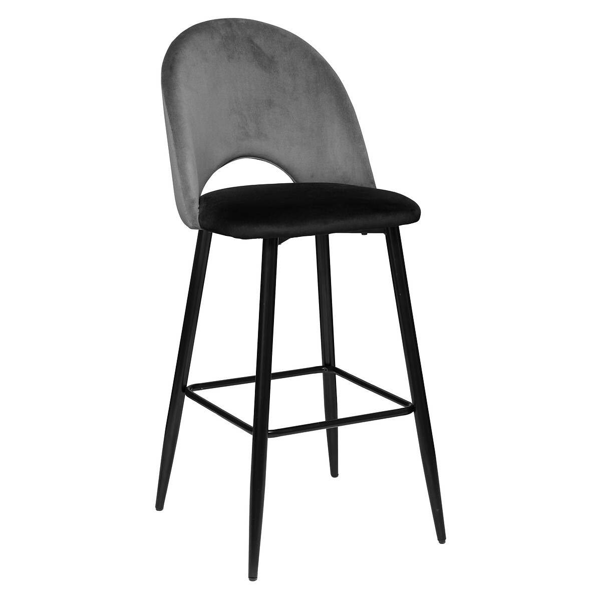 Bar chair "Kara" Velvet, Slate grey