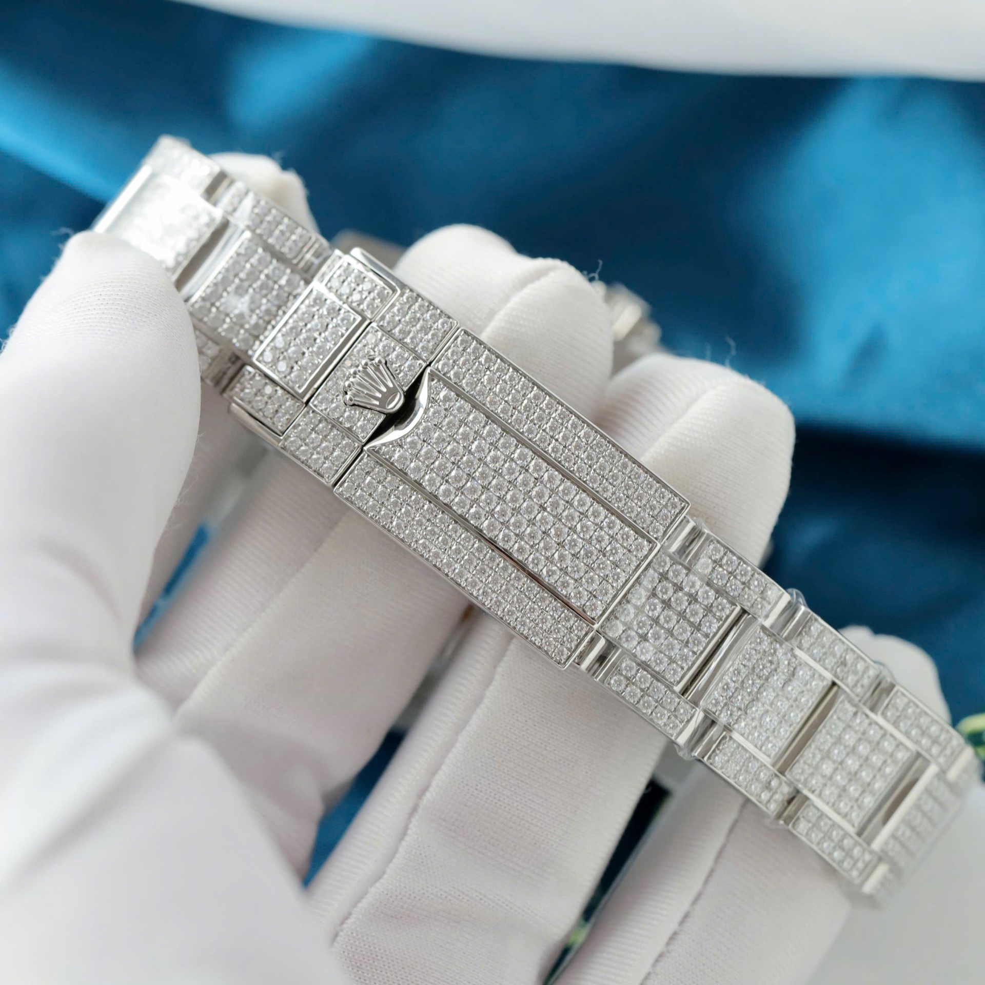 Rolex GMT-Master II Replica Watch Sapphire + Diamonds Moissanite 40mm - Elite Watch Atelier