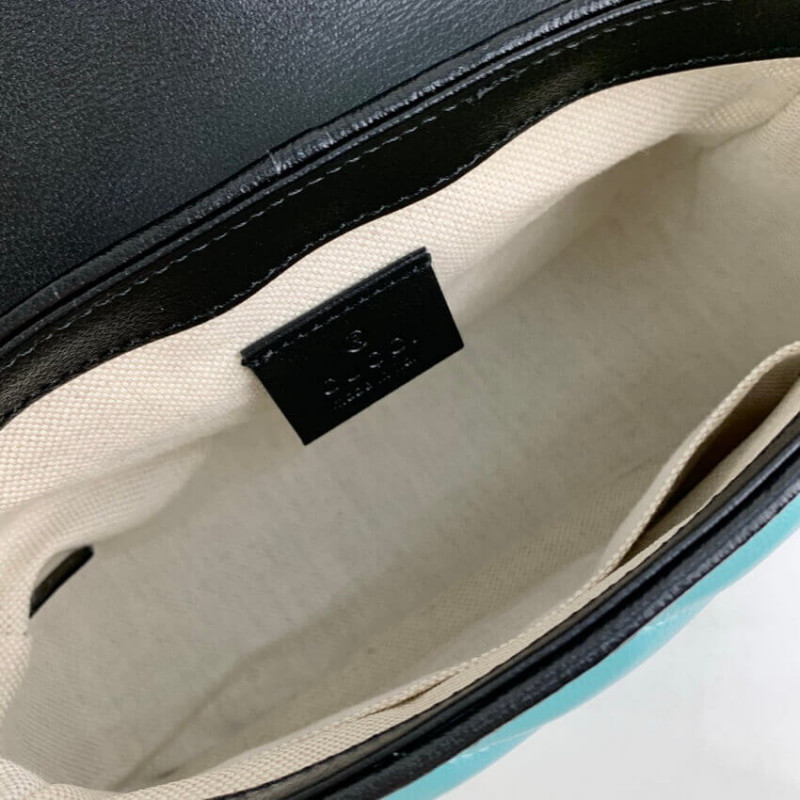 Replica Gucci Gg Marmont Mini Bag 583571 Butter And Pastel Blue Leather1:1High-quality replica