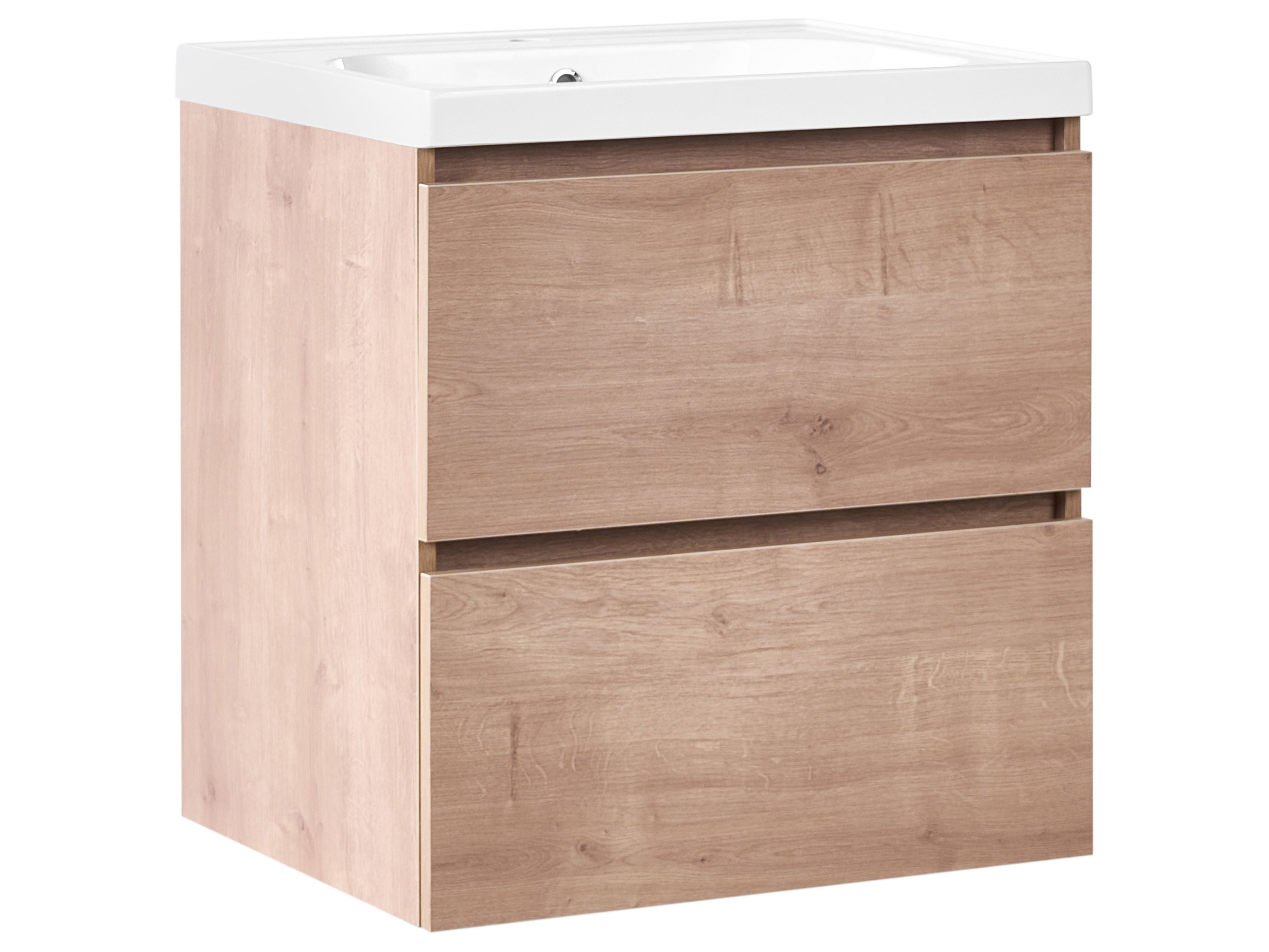 Wall Mounted Vanity Unit with Basin LAGOA Light Brown