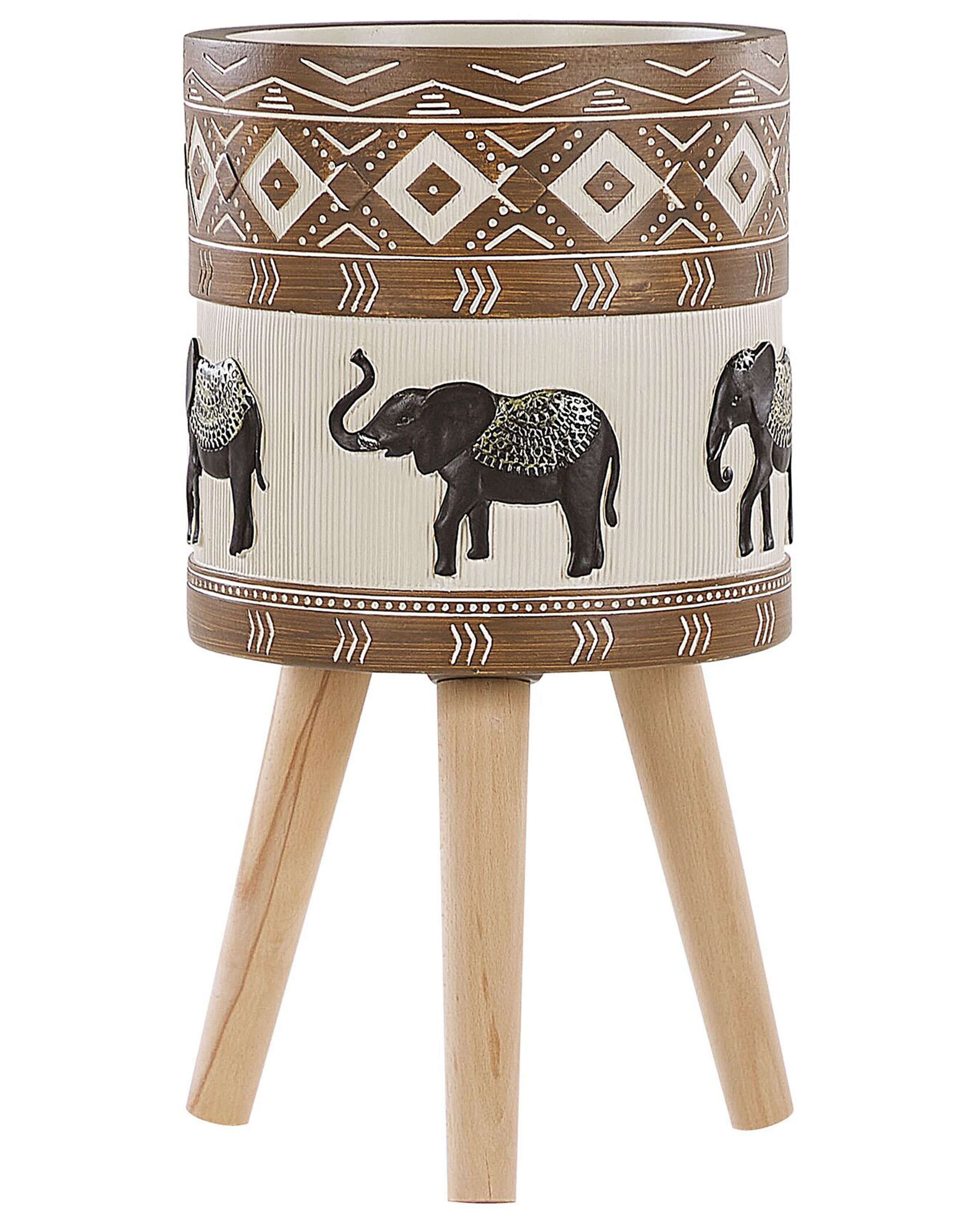 Elevated Plant Pot ACHILIO 30 cm Dark Brown