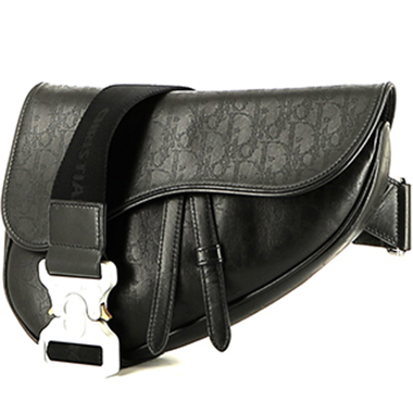 Dior Saddle Galaxy shoulder bag in black monogram leather1:1High-quality replica