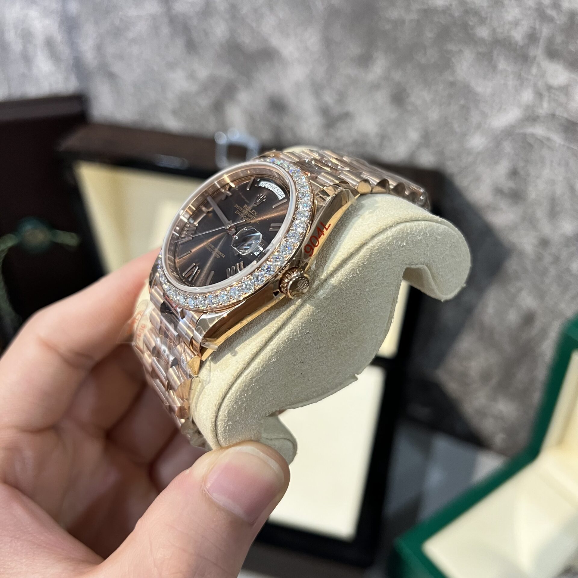 Rolex Day-Date 228235 Replica Watch Refined With Moissanite Diamonds 40mm - Elite Watch Atelier