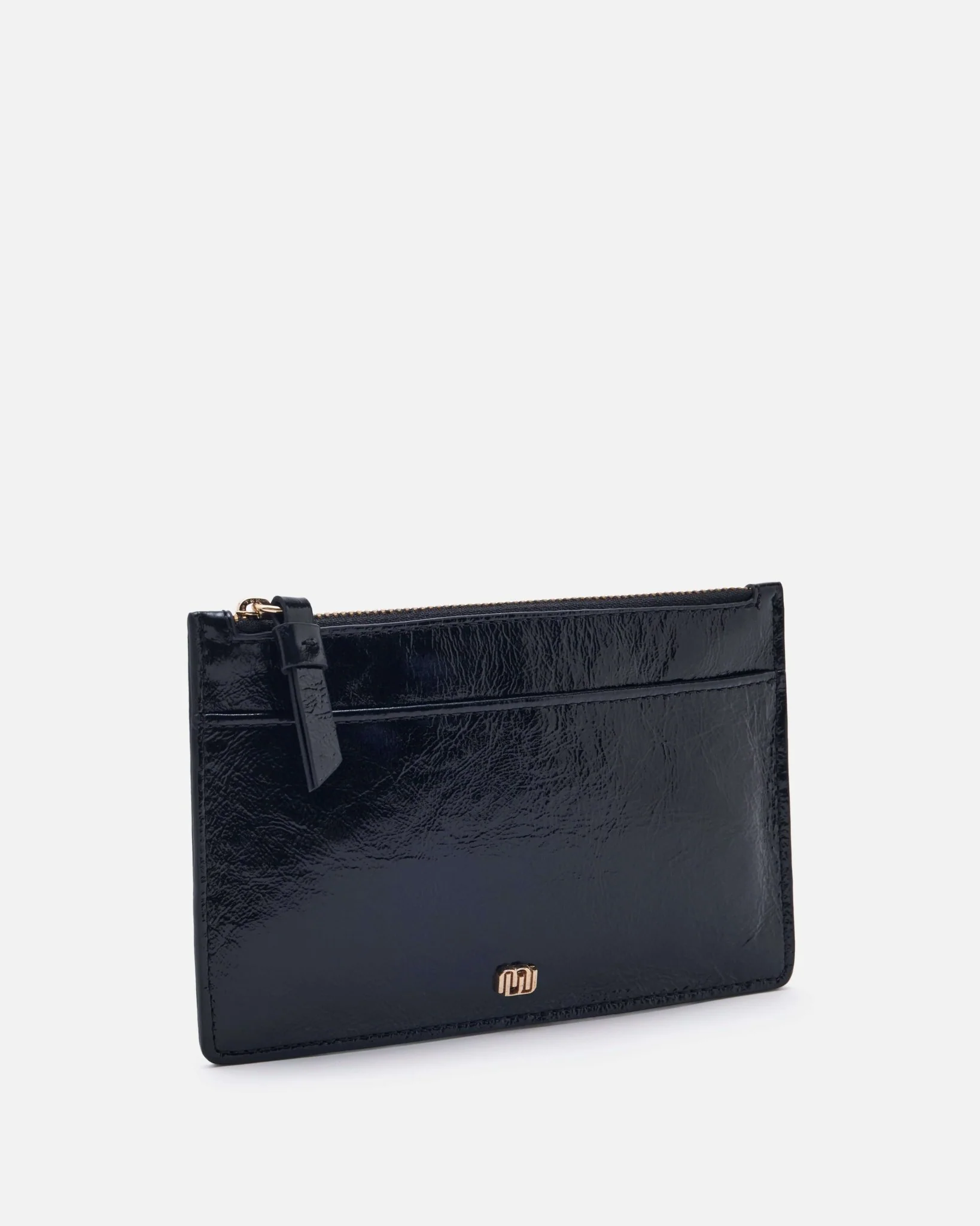 POCHETTE KALYA/CRK - En cuir craquelé noir