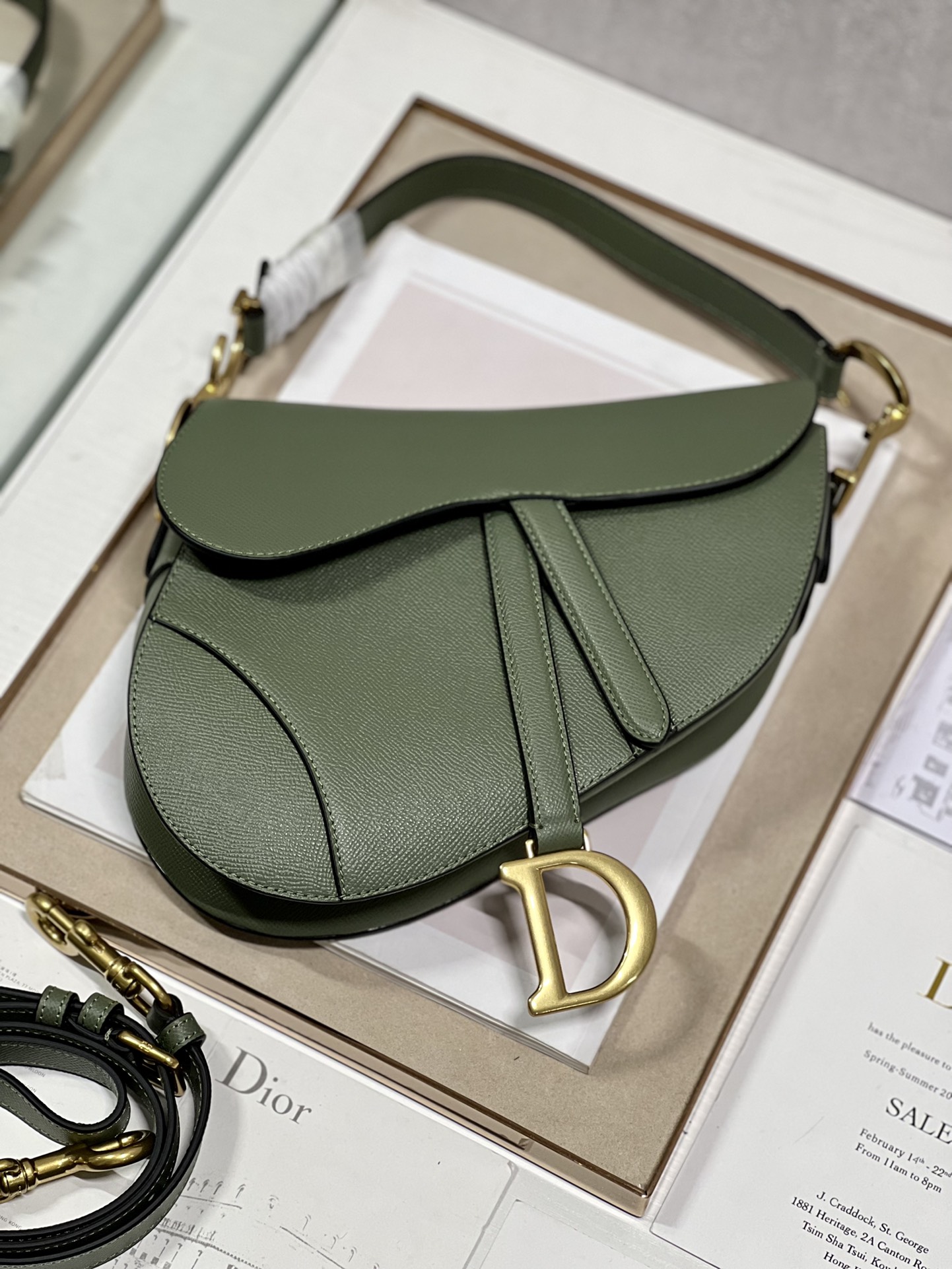 Saddle Bag With Strap Black/White/Green/Light Blue/Brown For Women 10in/25.5cm M0455CBAA_M9001:1High-quality replica