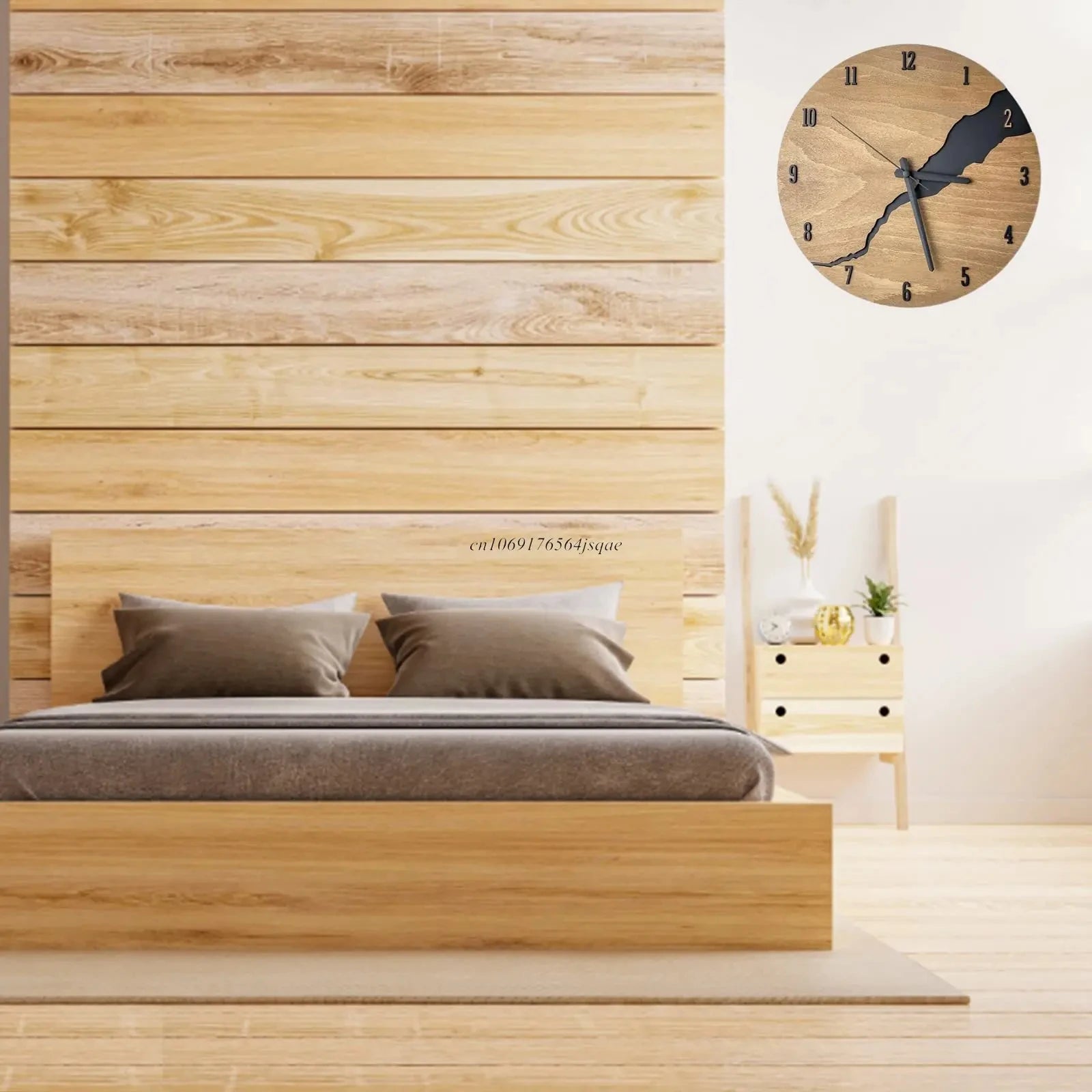GlobalTime | Eenvoudige Houten Wandklok