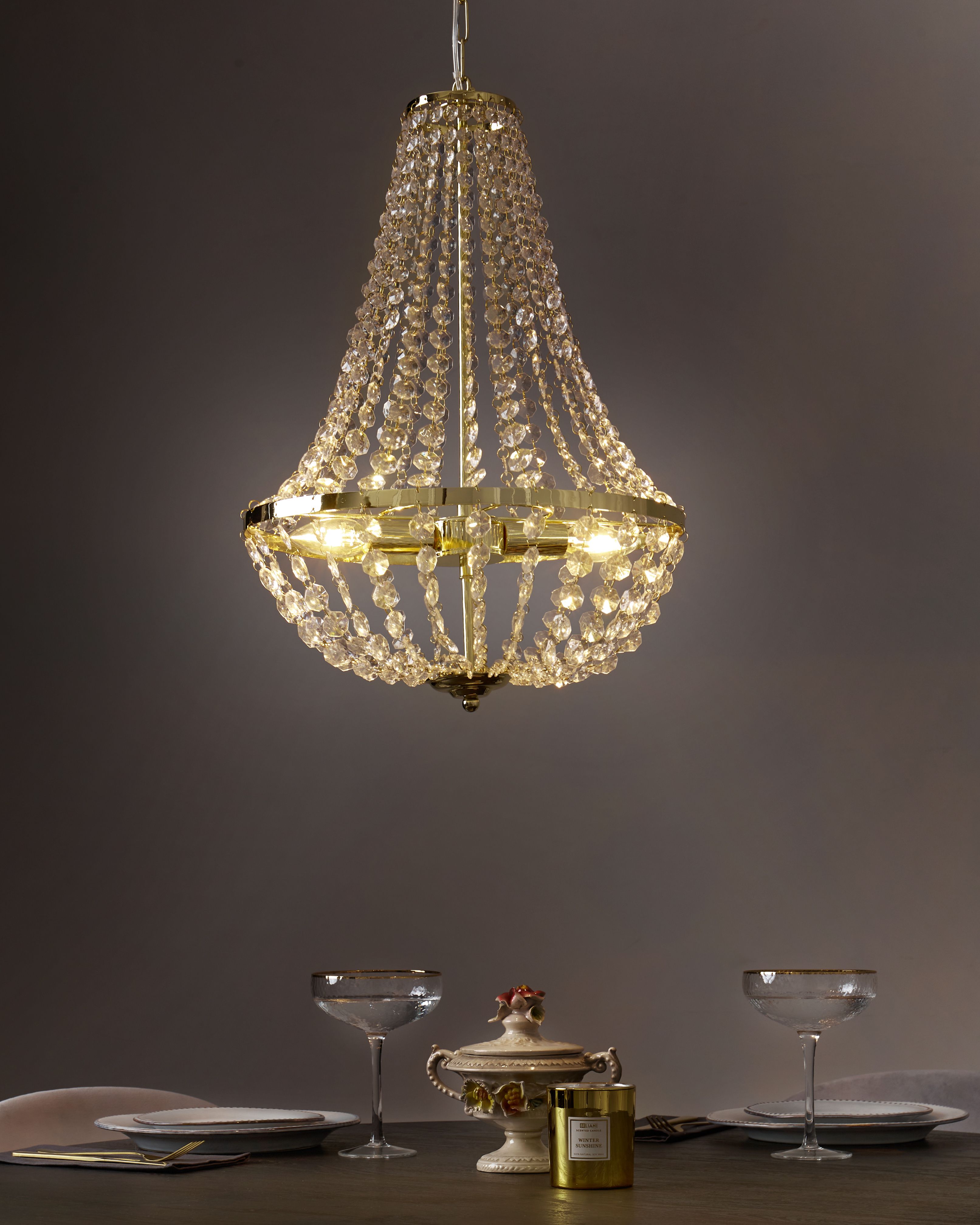 Chandelier DIAMANTE Metal Gold
