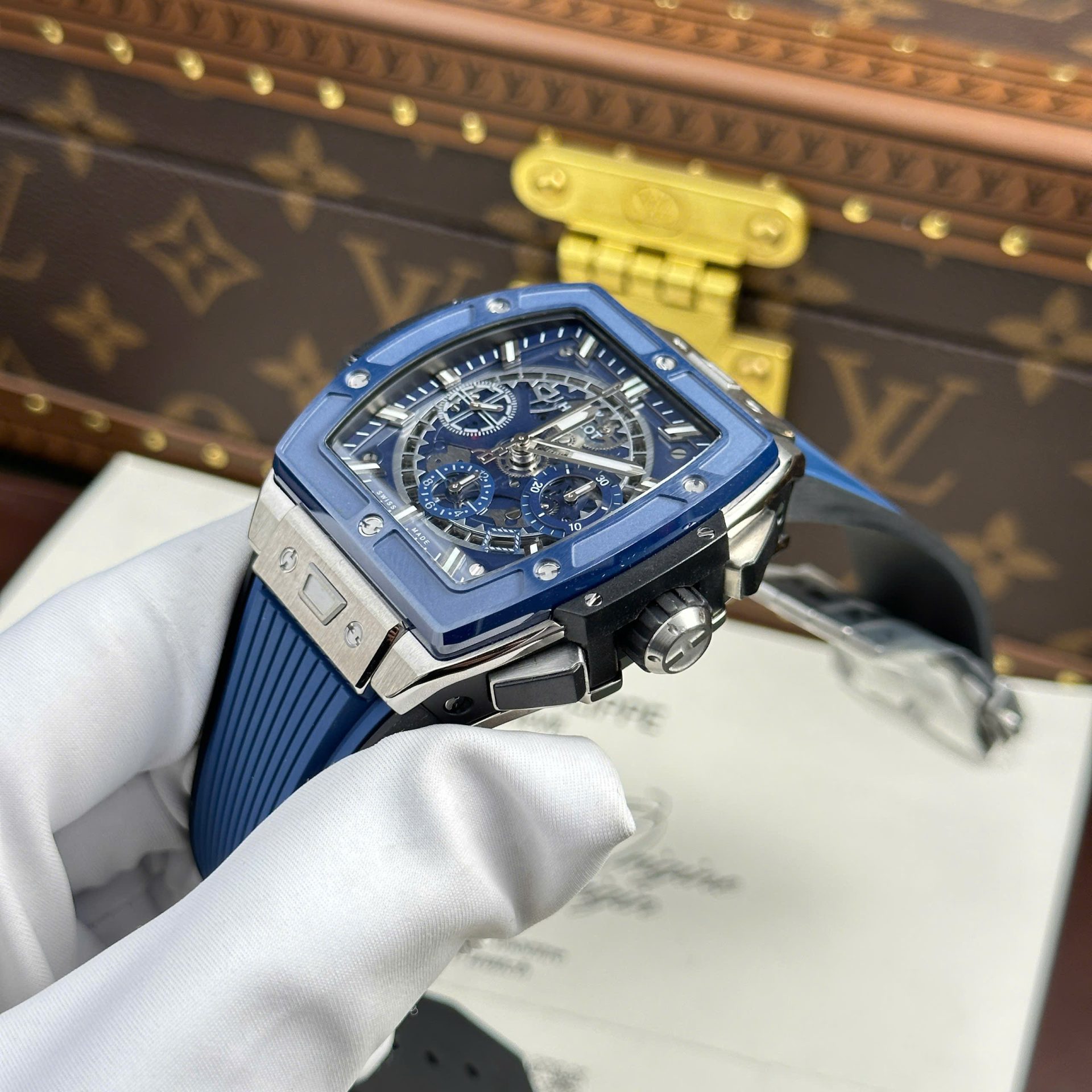 Hublot Spirit Of Big Bang Titanium Replica Watch Bezel Blue BBF Factory 42mm - Top club