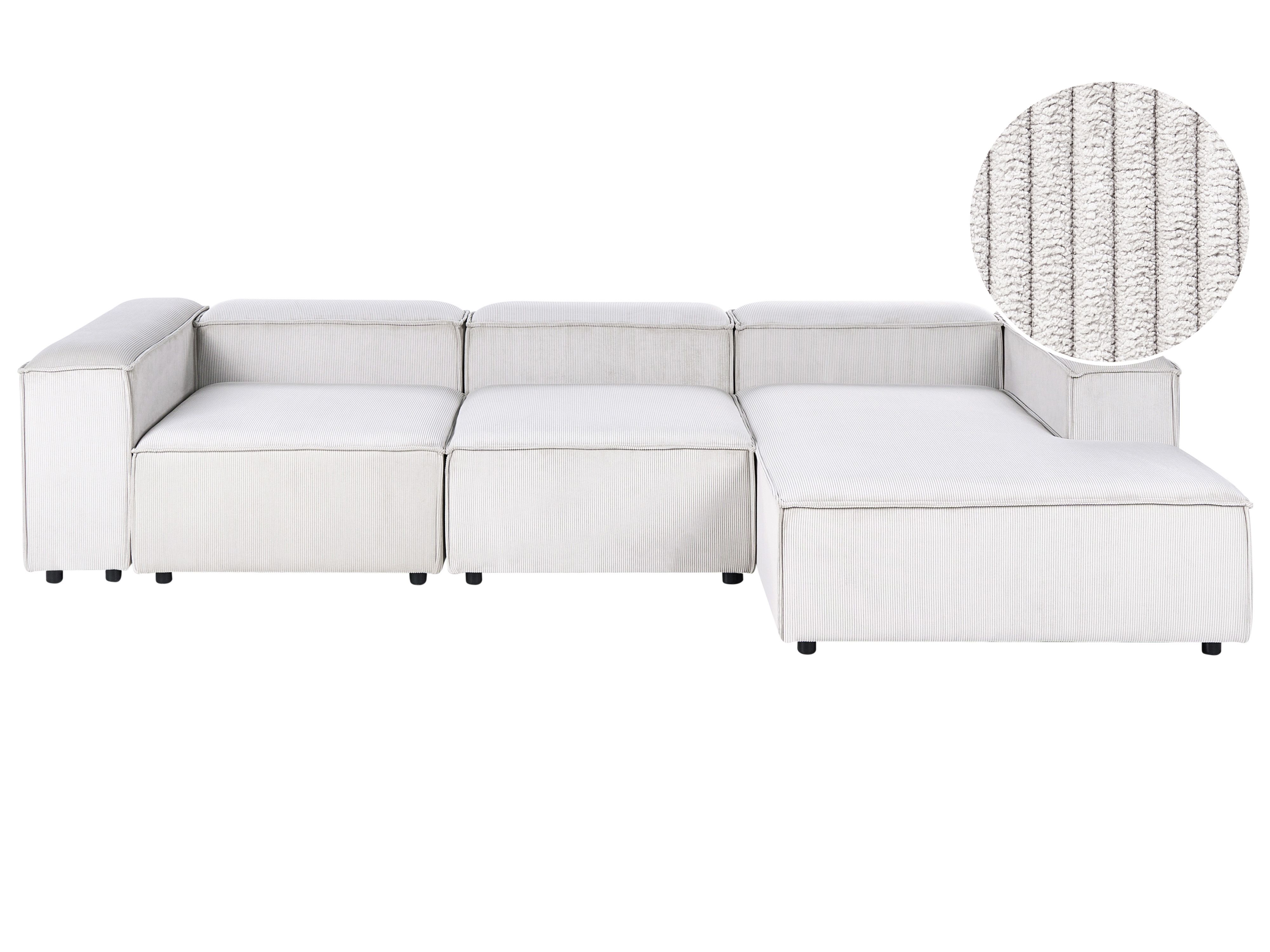 Modular Corner Sofa 4 Seater ARDAL Corduroy Off-White Left Hand