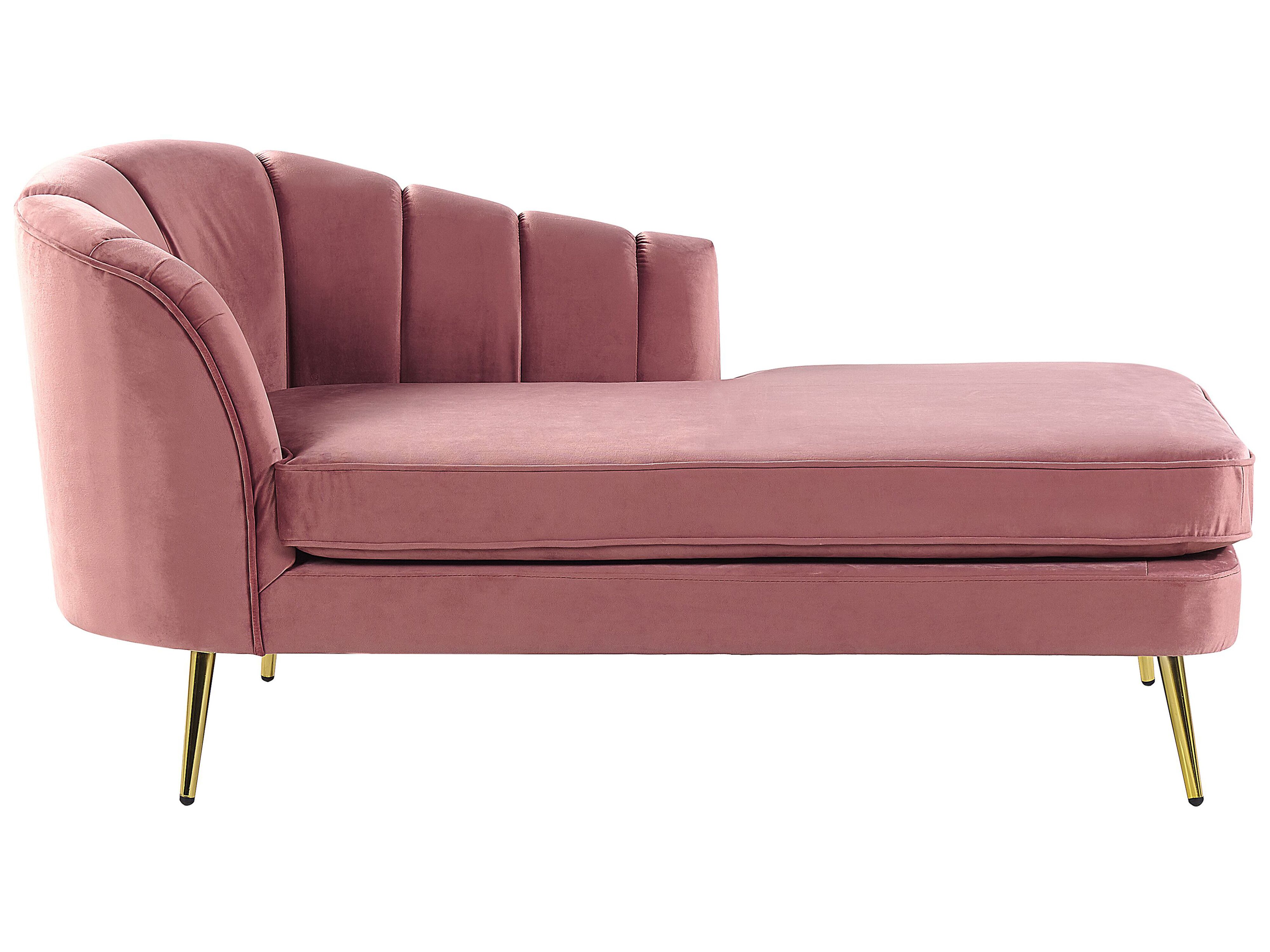 Left-Hand Chaise Lounge ALLIER Velvet Pink