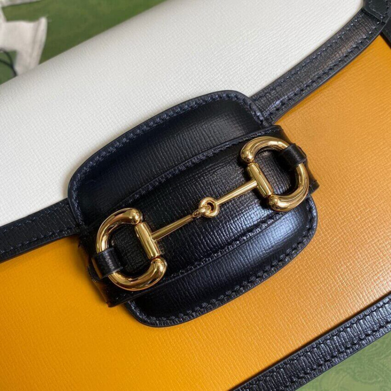 Replica Gucci Horsebit 1955 Small Bag 602204 In White/Sand Leather1:1High-quality replica
