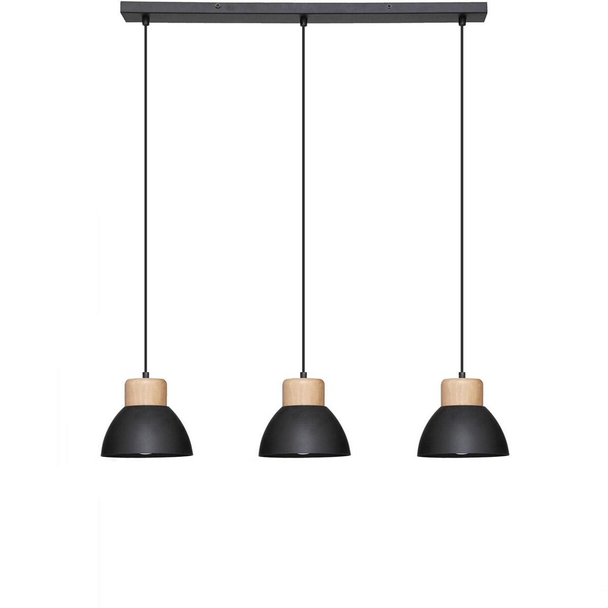 Suspension lamp "Desy" Black metal, L.64 cm