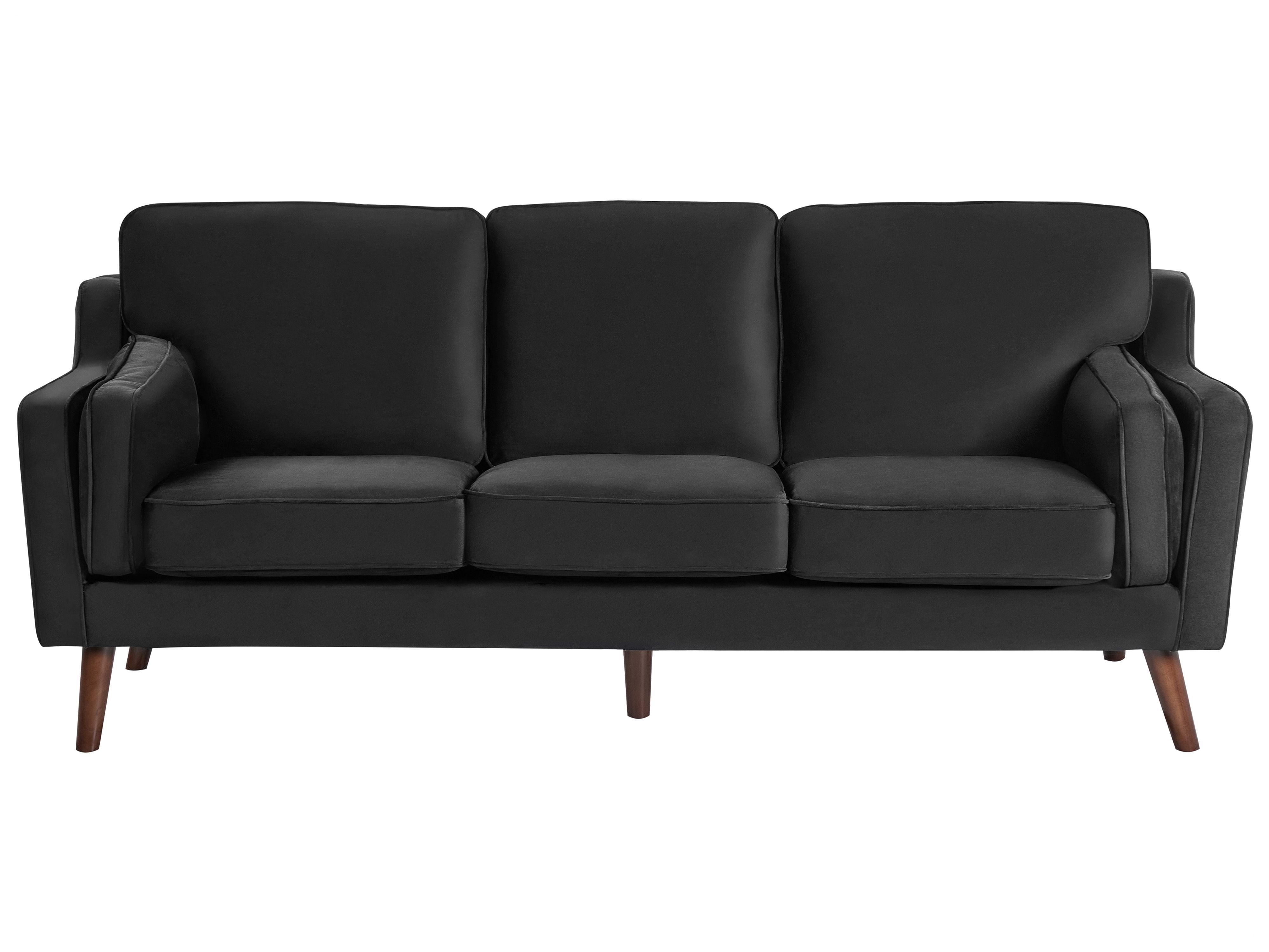 Sofa 3 Seater LOKKA Velvet Black