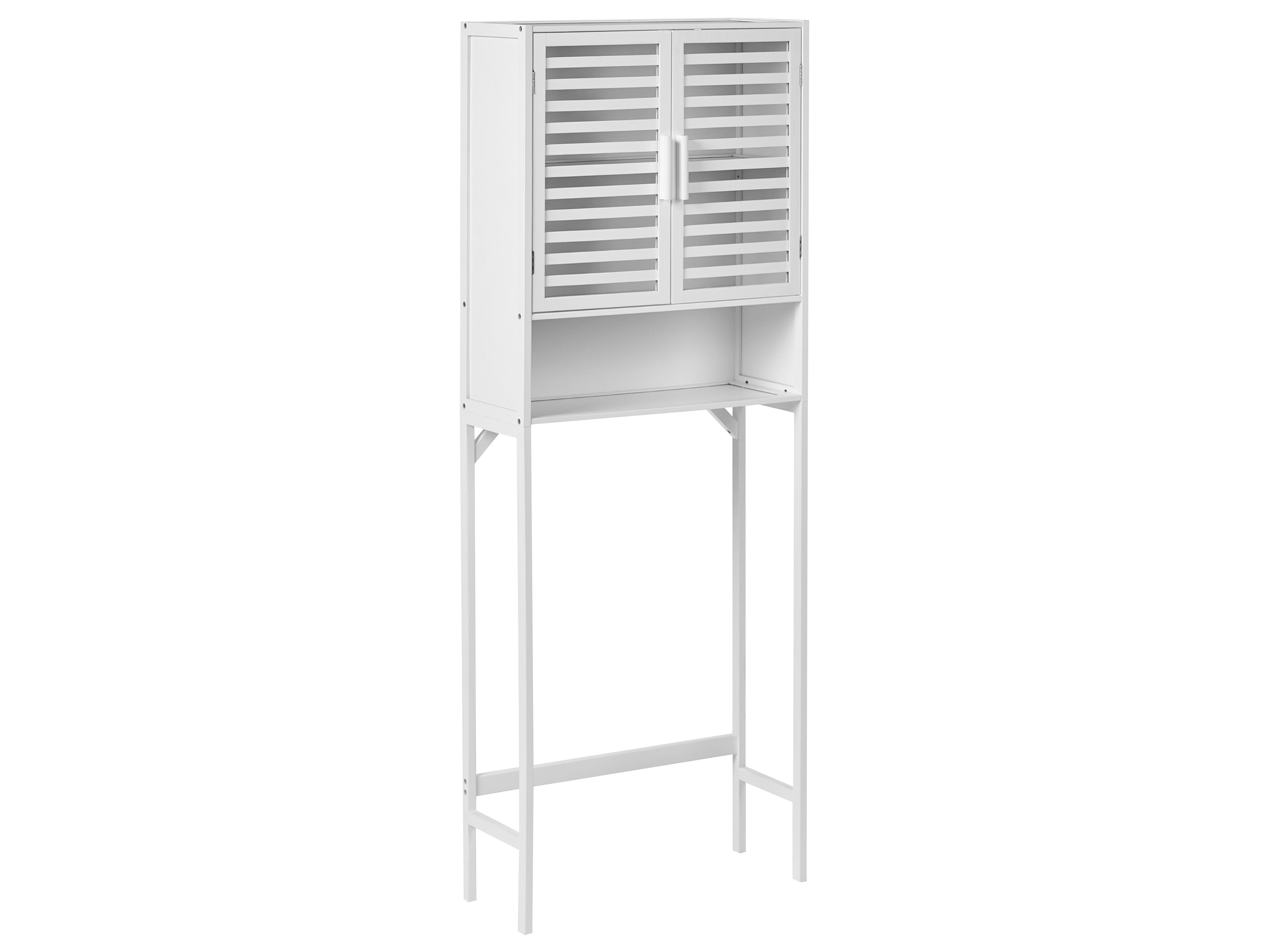 Bathroom Cabinet OKARCHE Bamboo 63 cm White