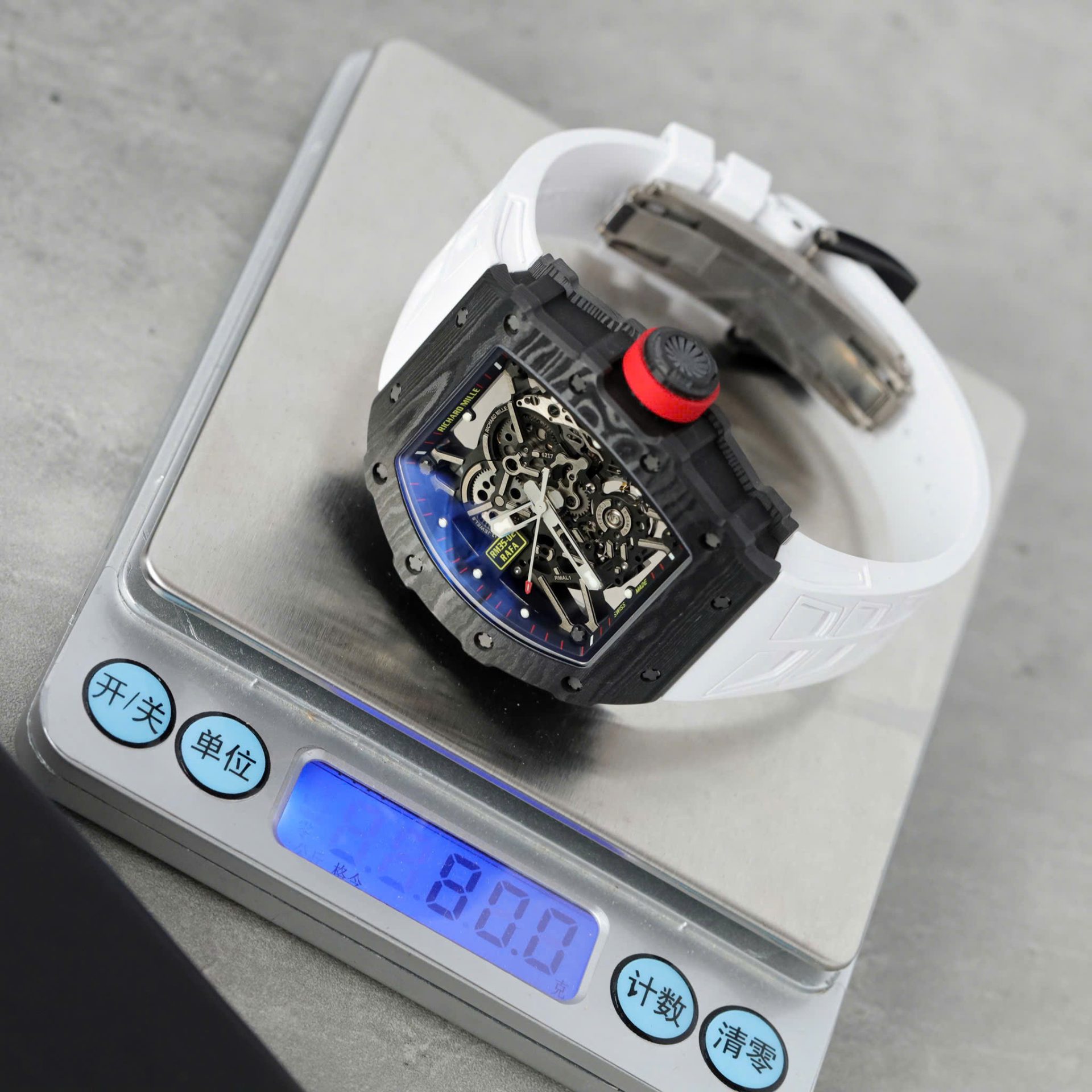 Richard Mille RM35-02 Knock Off Watches Carbon Super Light Rubber Strap Red ZF Factoy 44mm - Elite Watch Atelier